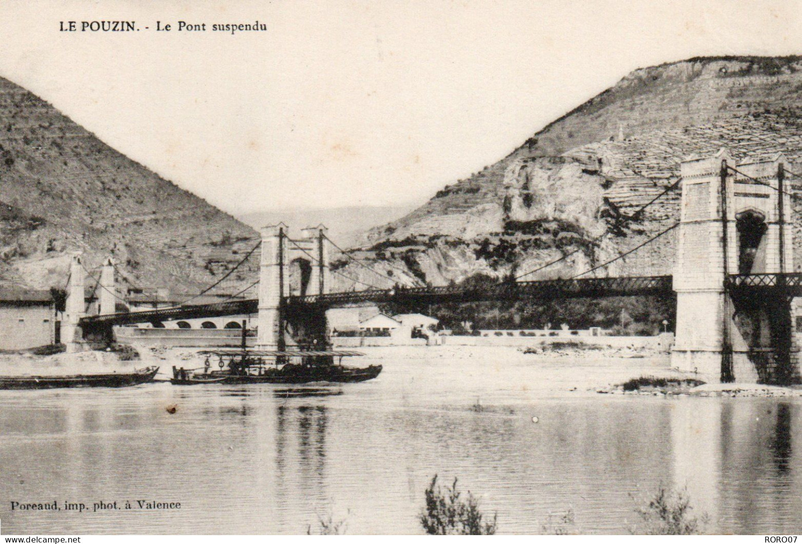 07 Ardèche Très Beau Plan LE POUZIN Le Pont Suspendu - Le Pouzin