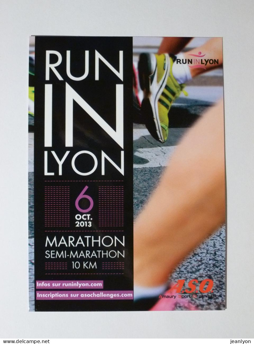 SPORT / COURSE A PIED - Chaussure - Marathon - Carte Publicitaire Run In Lyon - Athlétisme