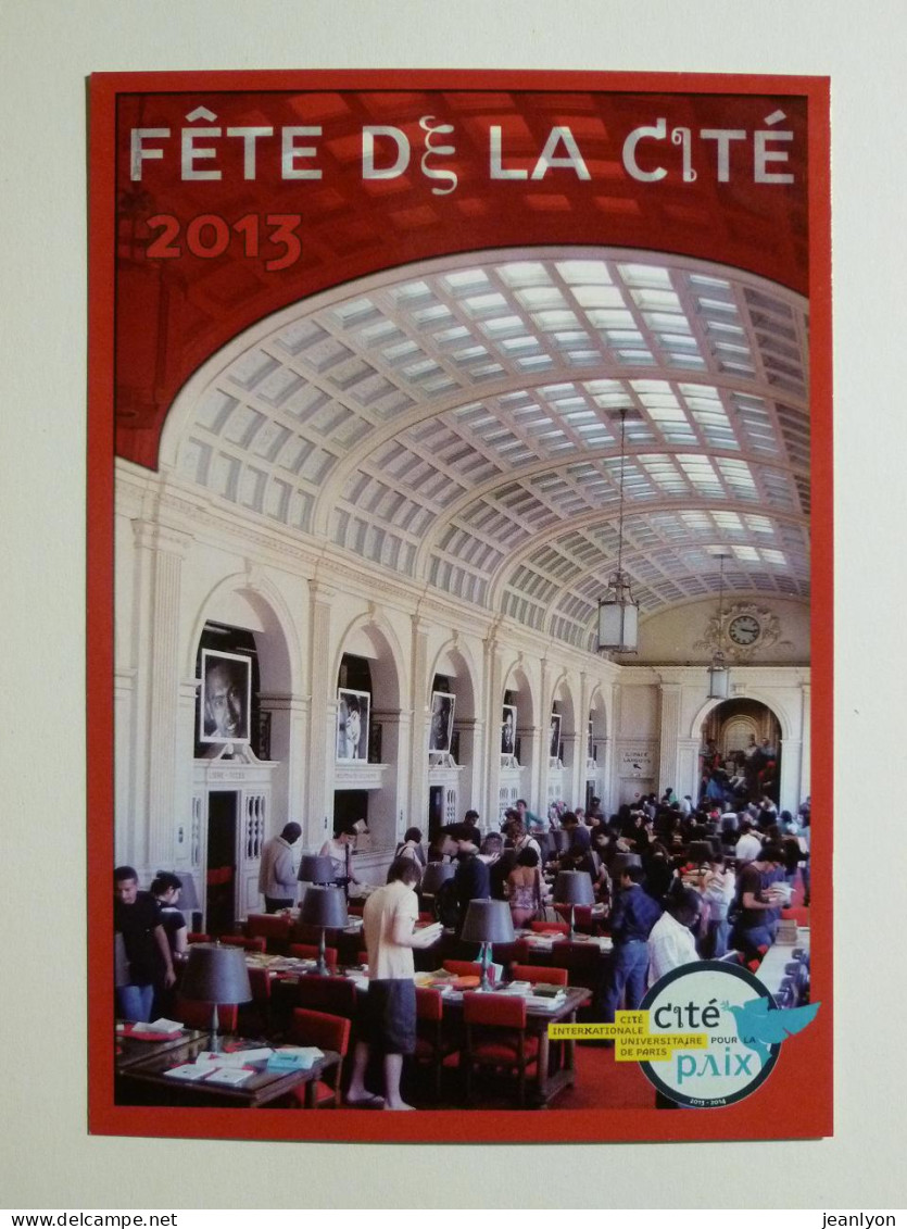 BIBLIOTHEQUE - CITE INTERNATIONALE UNIVERSITAIRE DE PARIS - Carte Publicitaire Fête De La Cité 2013 - Bibliothèques