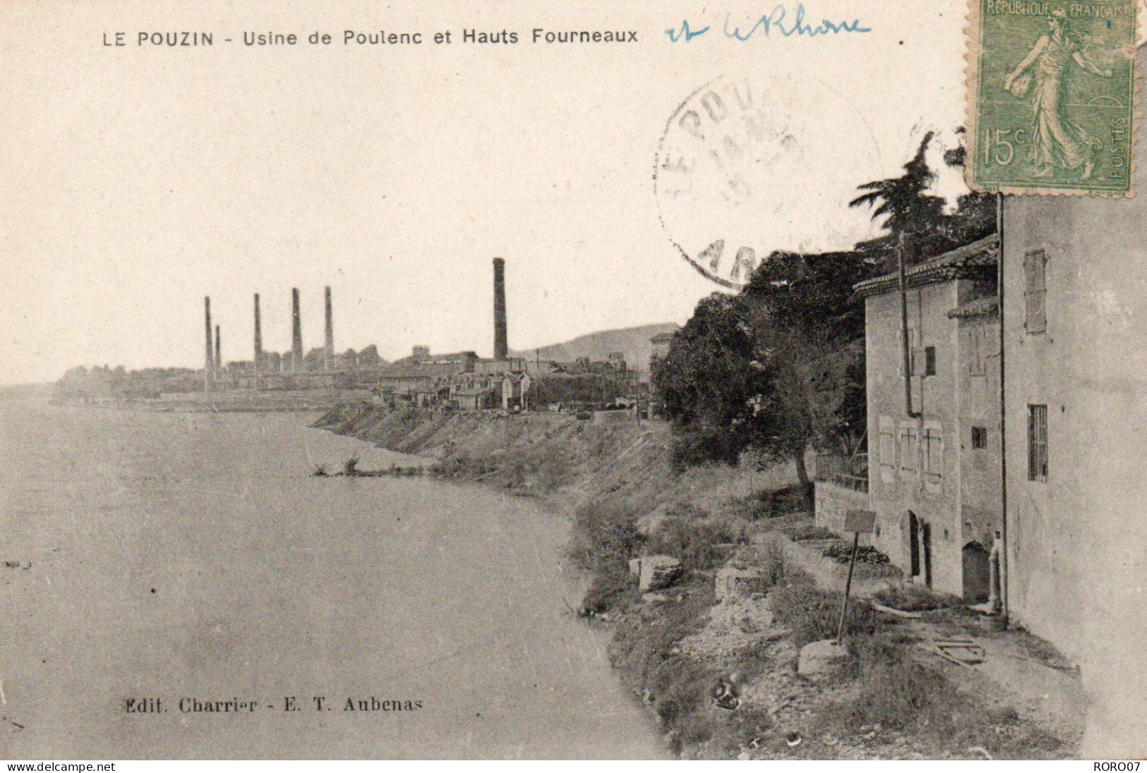 07 Ardèche Très Beau Plan LE POUZIN Usine De Poulenc Et Hauts Fourneaux - Le Pouzin