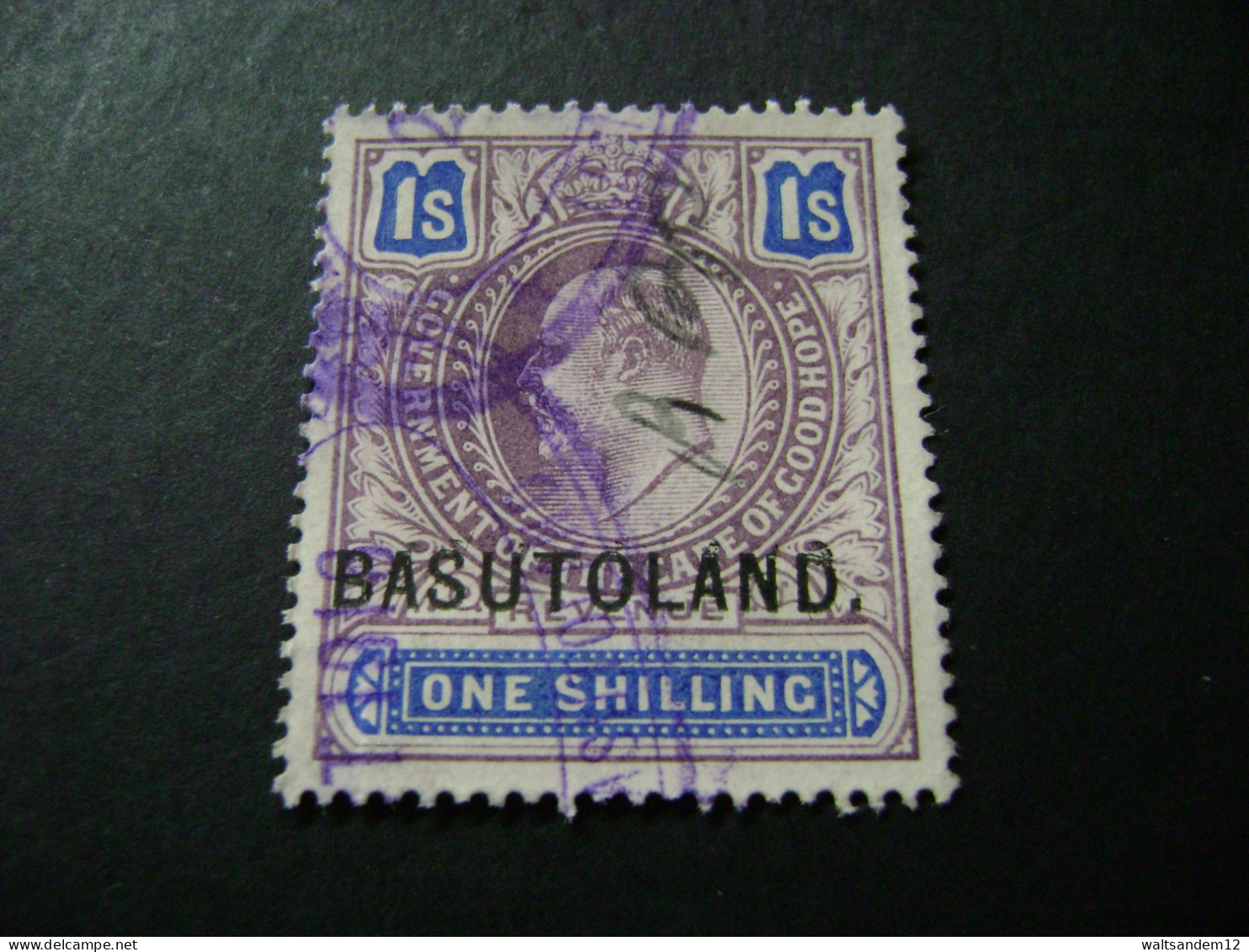 Basutoland - C1910 KEVII 1/- (overprint On COGH Stamp) - Used Revenue Stamp. - Sonstige & Ohne Zuordnung