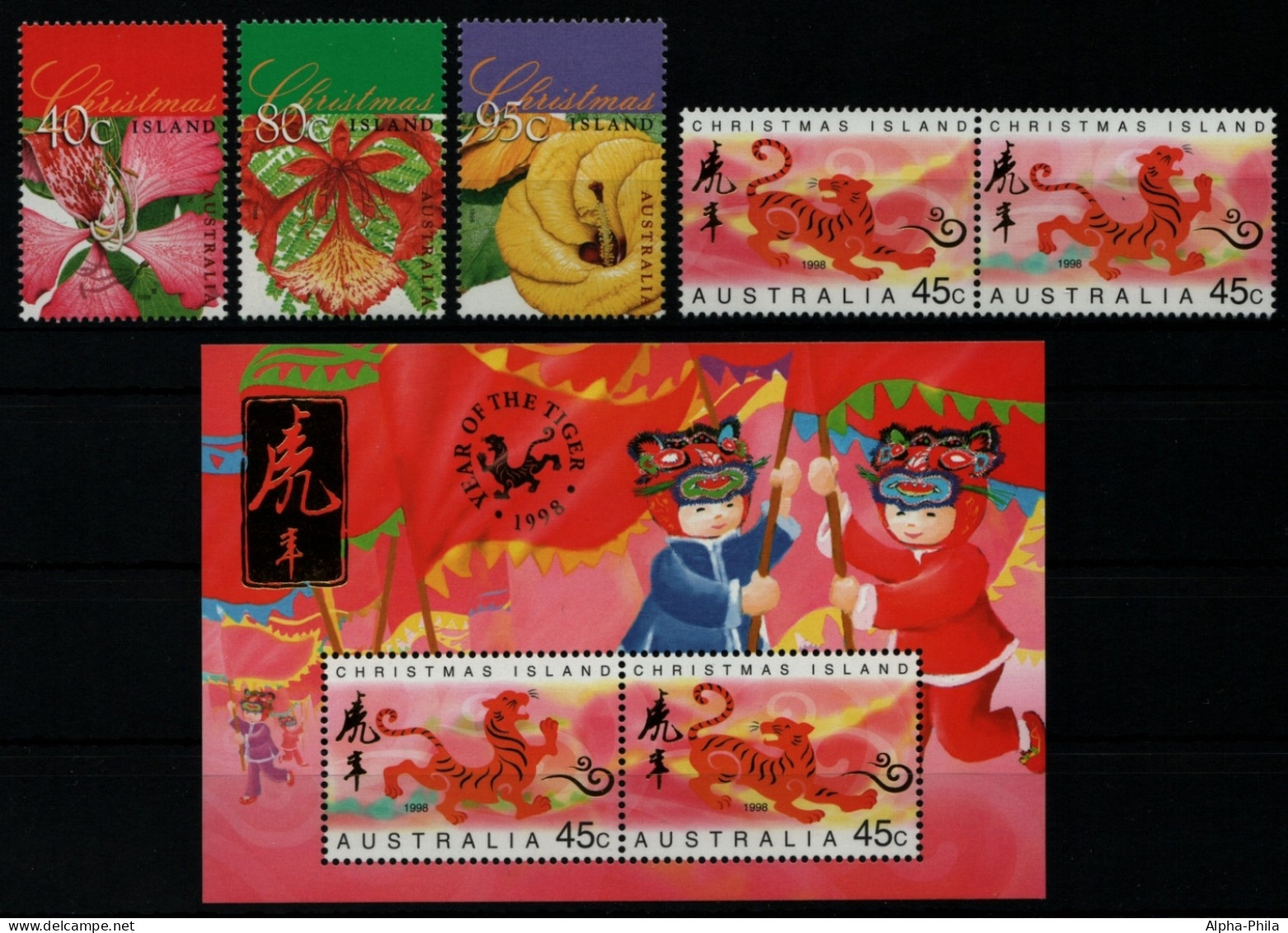 Weihnachtsinsel 1998 - Mi-Nr. 435-436, 457-459 & Block 12 ** - MNH - 3 Ausgaben - Christmas Island