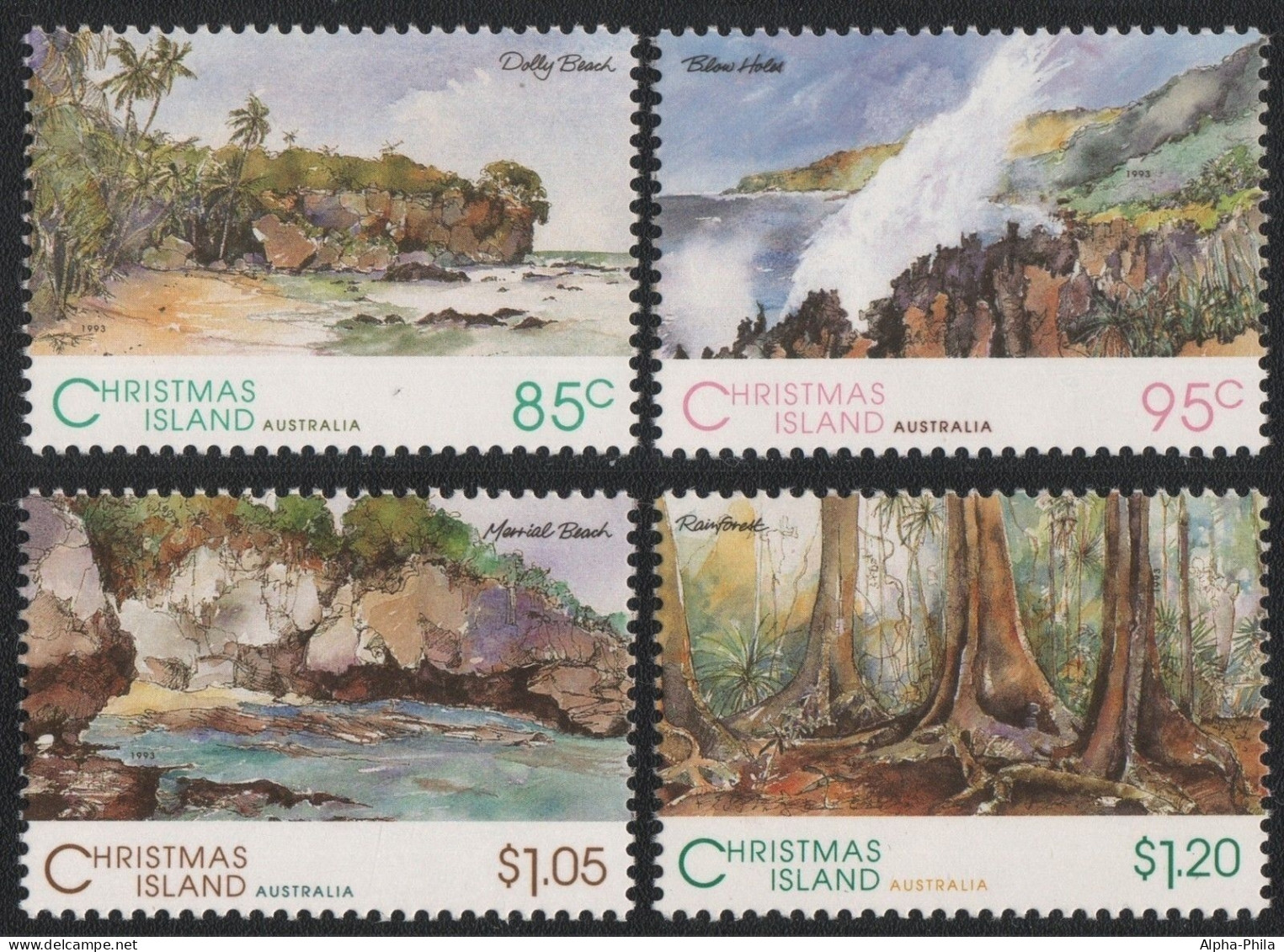 Weihnachtsinsel 1993 - Mi-Nr. 384-387 ** - MNH - Natur - Christmas Island