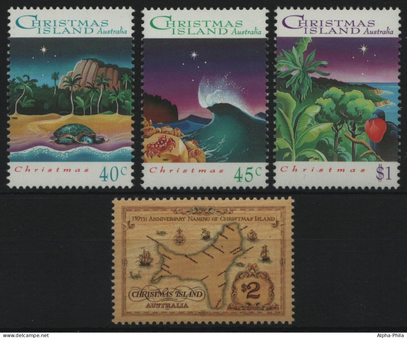 Weihnachtsinsel 1993 - Mi-Nr. 388-390 & 391 ** - MNH - 2 Ausgaben - Christmas Island