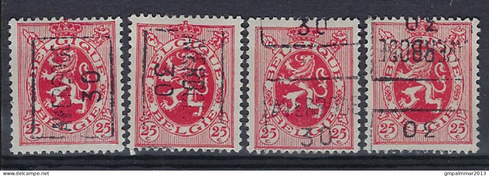 HERALDIEKE LEEUW Nr. 282 Voorafgestempeld Nr. 5917 Posities A + B + C + D  AVERBODE 30 ; Staat Zie Scan ! LOT 264 - Roulettes 1930-..