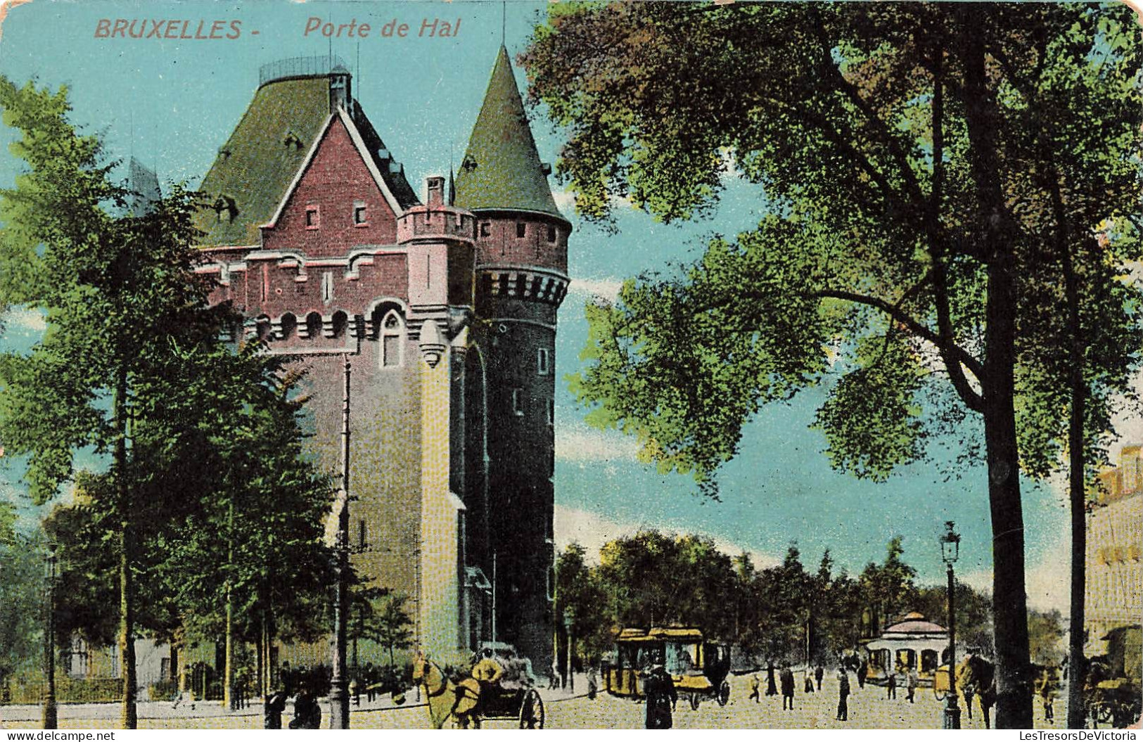 BELGIQUE - Bruxelles - Porte De Hal - Colorisé - Animé - Carte Postale - Monumenten, Gebouwen