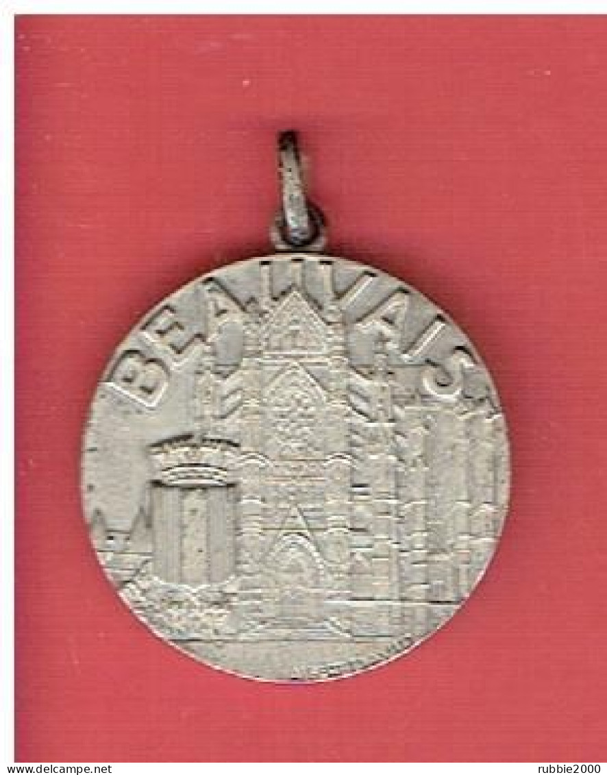 MEDAILLE PENDENTIF EN ARGENT JEANNE HACHETTE 1472 ET CATHEDRALE SAINT PIERRE A BEAUVAIS GRAVEUR ALBERT DAVID - Colgantes