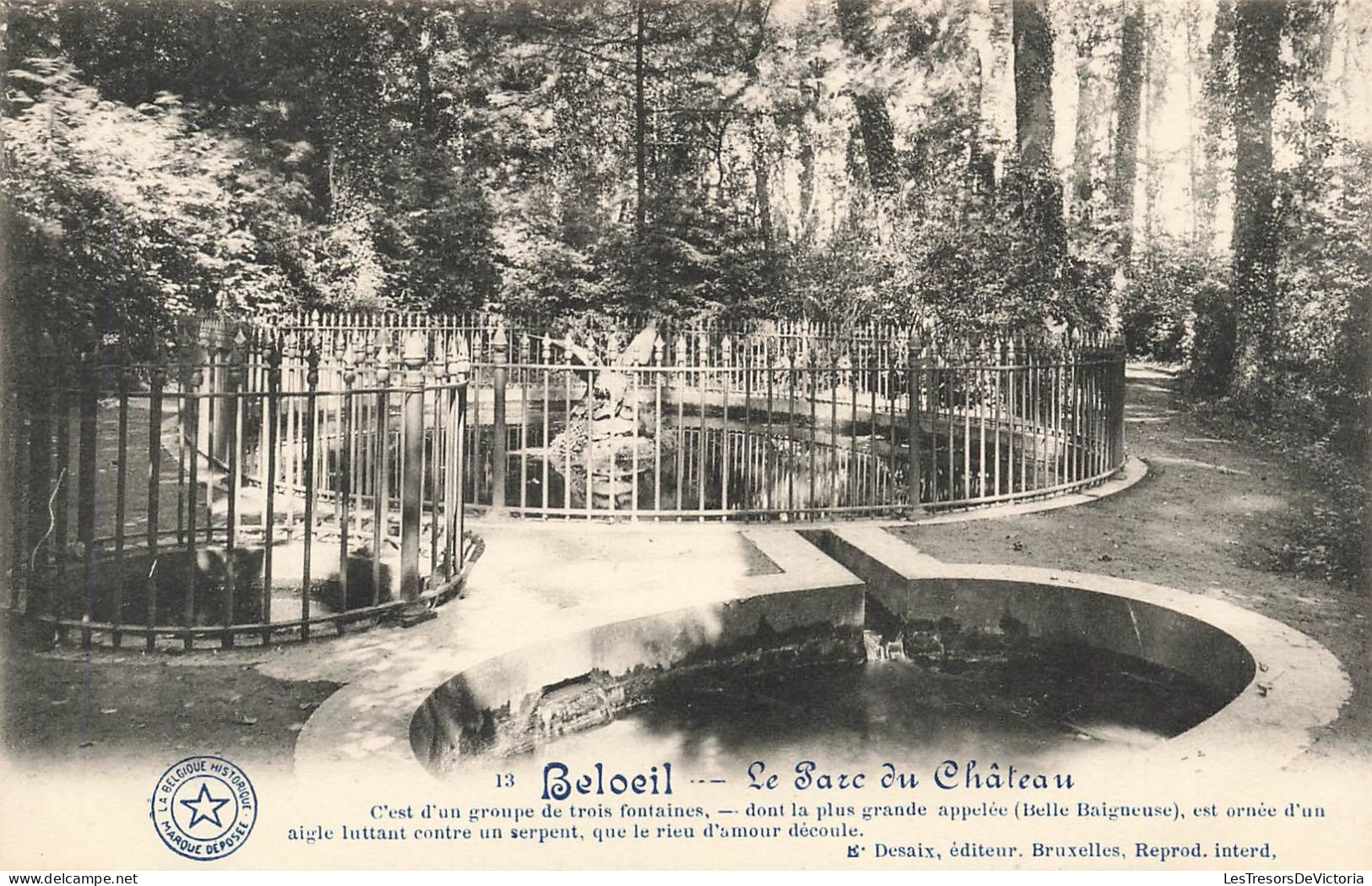 BELGIQUE - Beloeil - Le Parc Du Château - Vue Sur Le Groupe De Trois Fontaines - Carte Postale Ancienne - Belöil