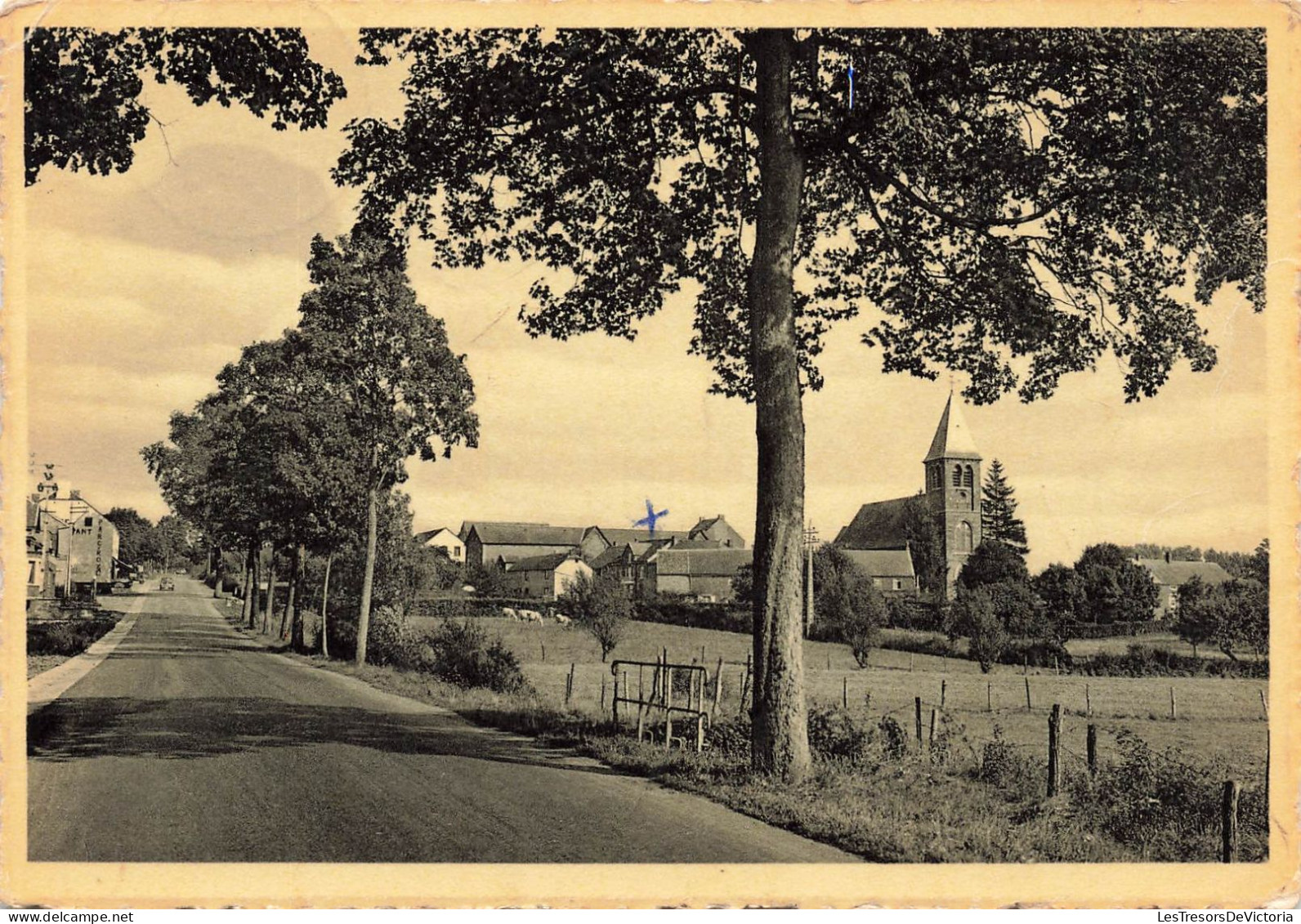 BELGIQUE - Ciergnon - Vallée De La Lesse - Entrée Du Village - Carte Postale Ancienne - Houyet