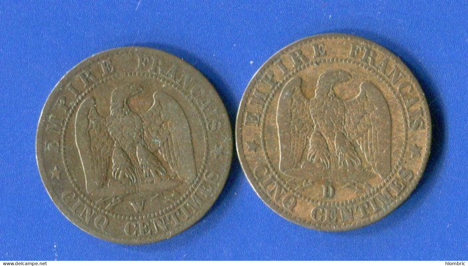 5 Cents  1854 D +1854 W - 5 Centimes