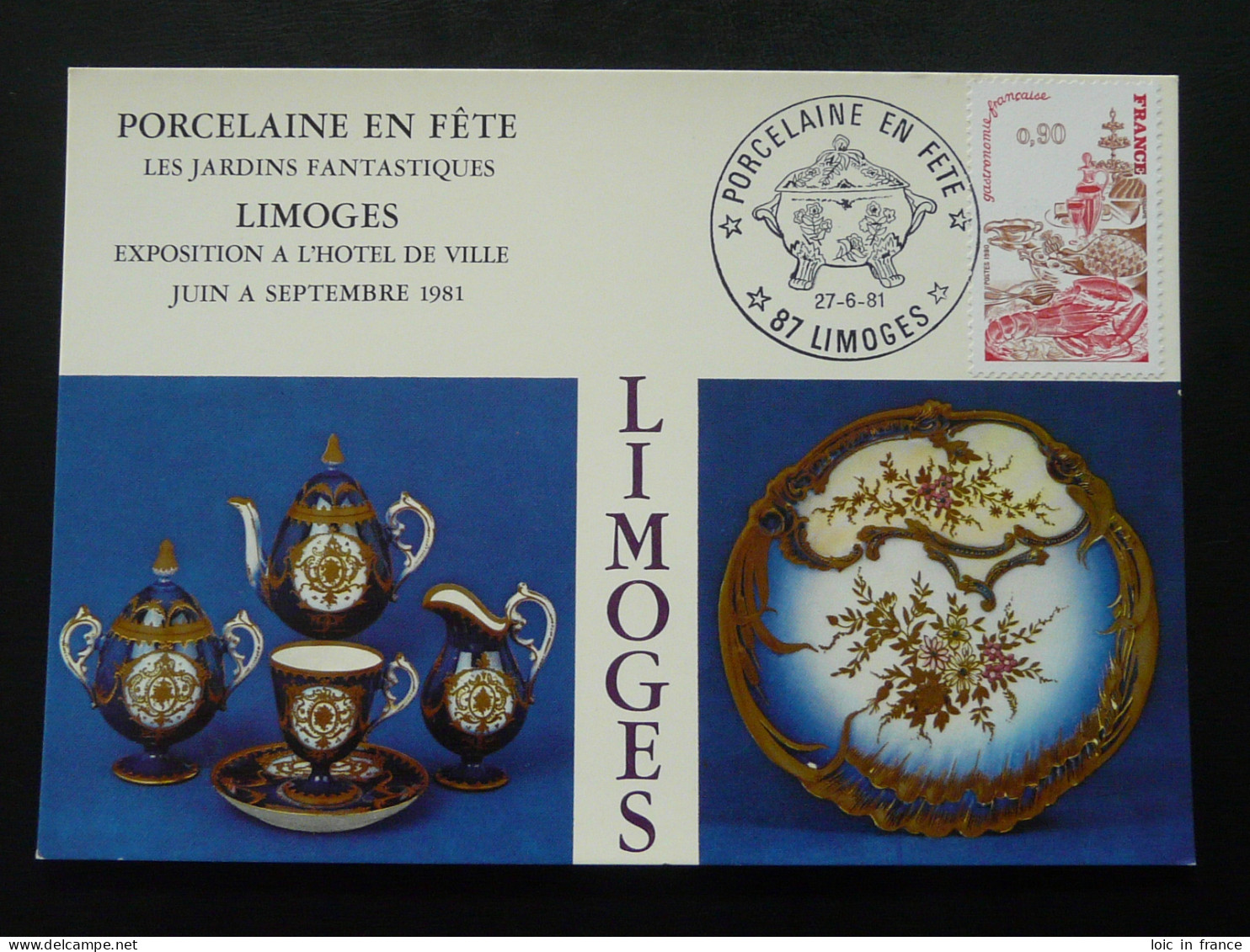 Carte Commemorative Card Porcelaine Limoges 87 Haute Vienne 1981 - Porcelain