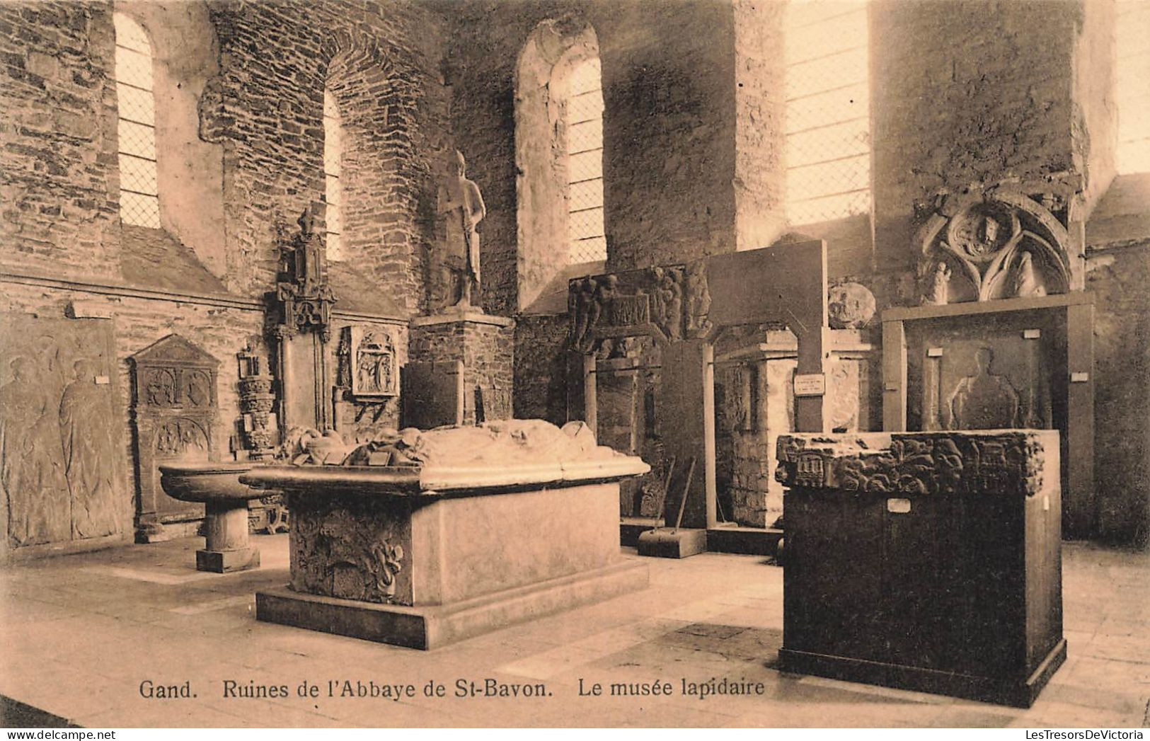 BELGIQUE - Gand - Ruines De L' Abbaye De Saint Bavon - Le Musée Lapidaire - Carte Postale Ancienne - Gent