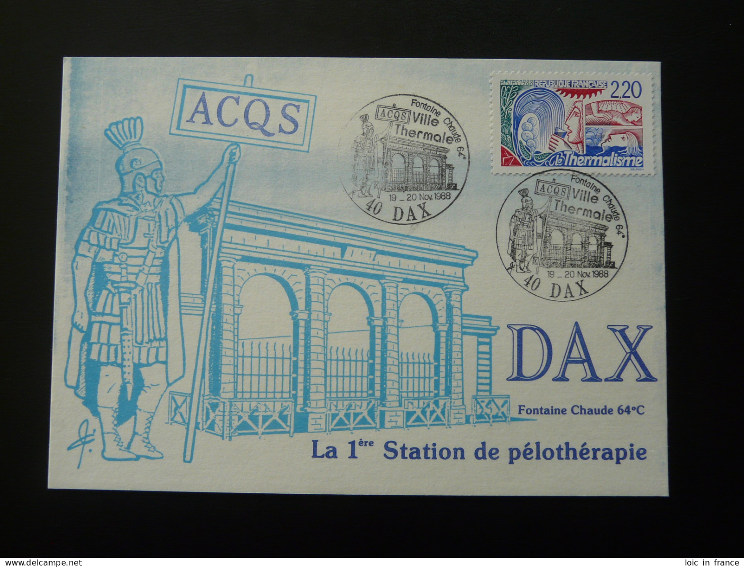 Carte Maximum Card Thermalisme Dax Ville Thermale 40 Landes 1988 (ex 1) - Bäderwesen