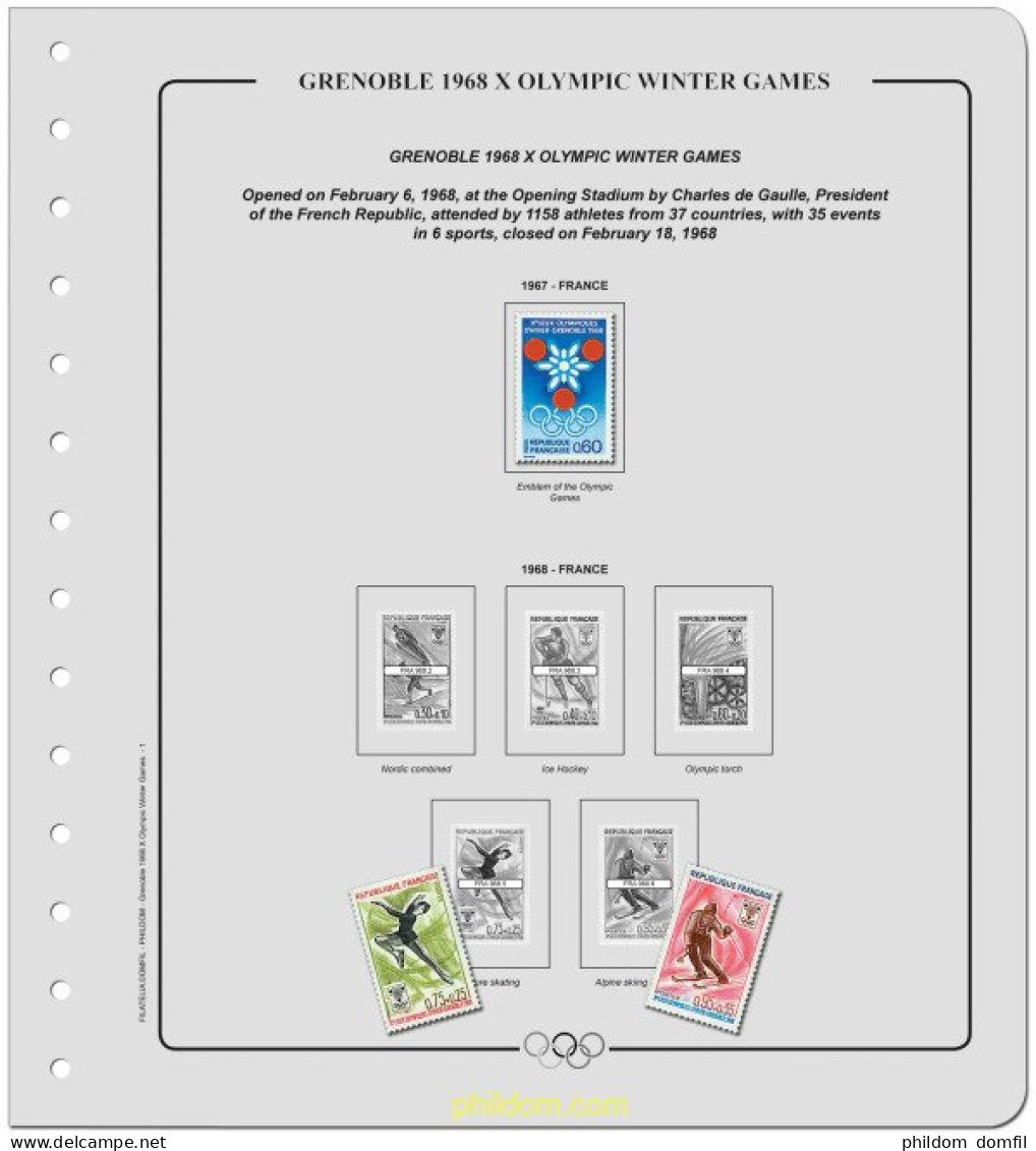 Supl.Olimpiadas Invierno 1/10 Olim. Chamonix 1924 A Grenoble 1968.Tomo 2 Sin Montar - Unused Stamps