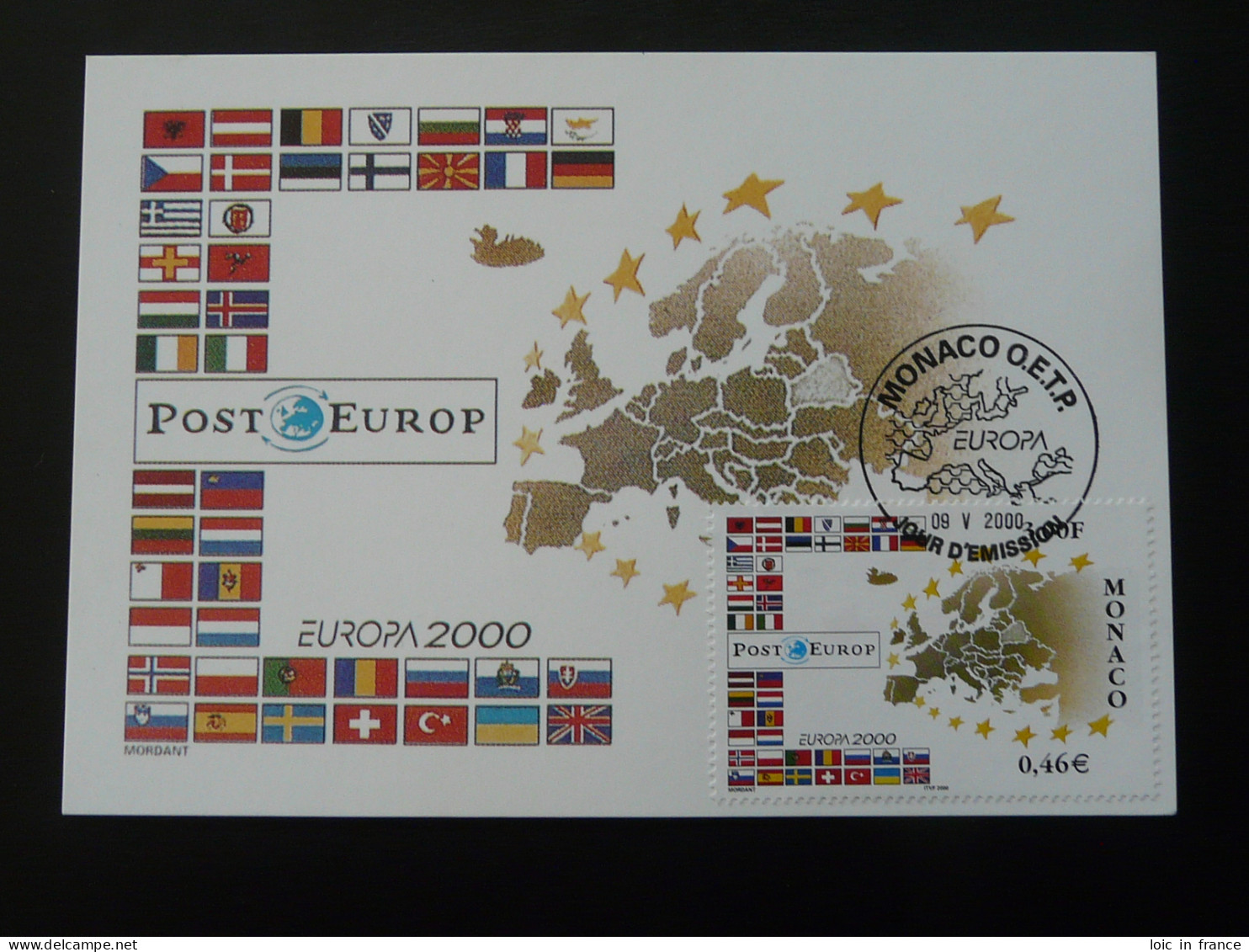 Carte Maximum Card Europa Cept Monaco 2000 - 2000