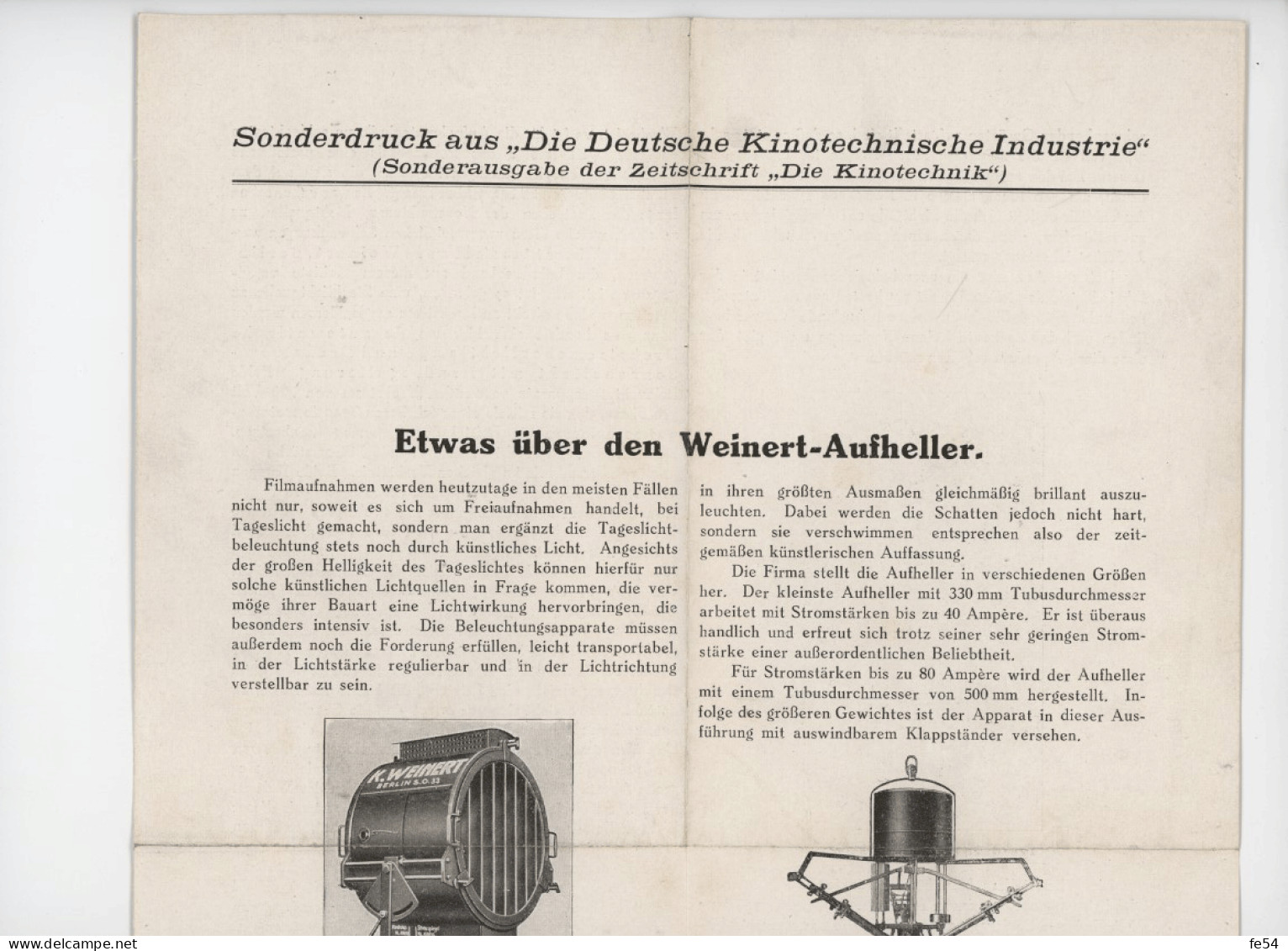 ° Sonderdruck Aus " Die Deutsche Kinotechnische Industrie"  - 1900 – 1949