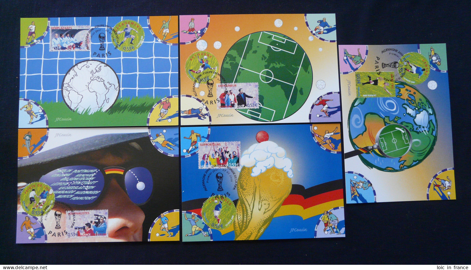 Série De 5 Set Of 5 Cartes Maximum Cards Coupe Du Monde Football World Cup France 2006 - 2006 – Allemagne