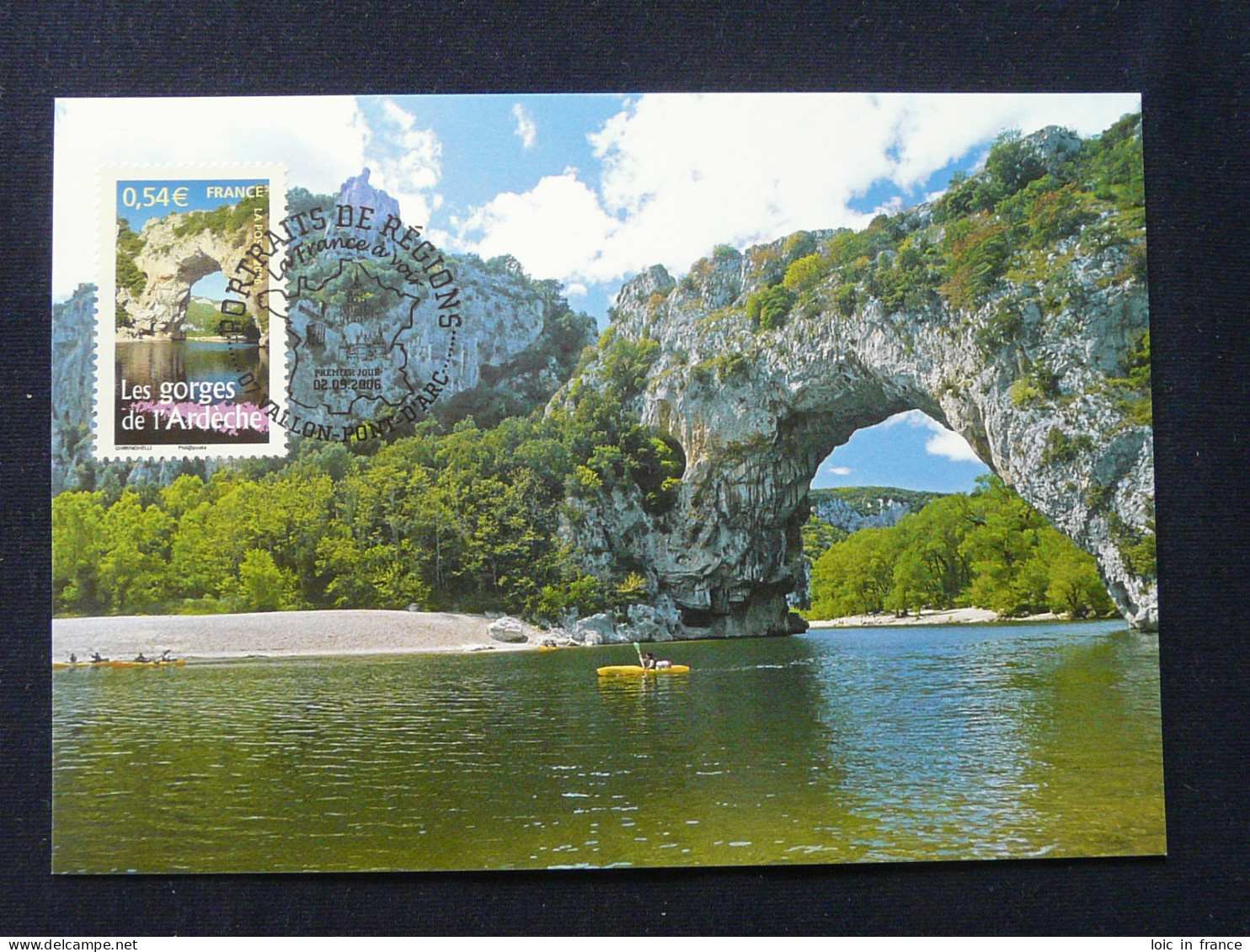 Carte Maximum Card Portraits De Régions Gorges De L'Ardèche France 2006 - Volcans