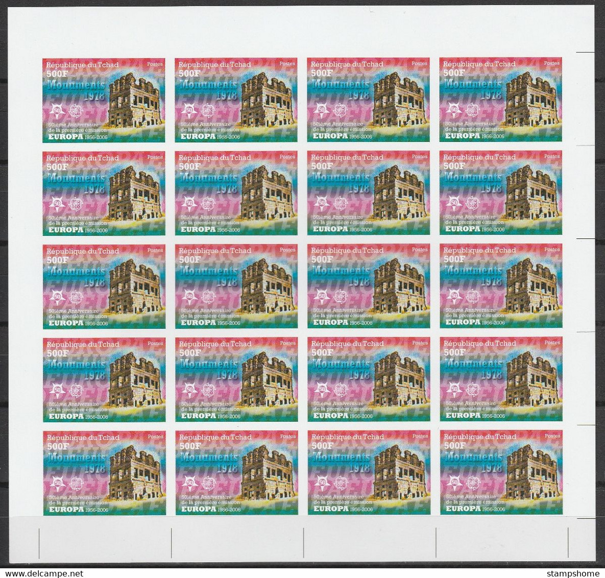 Europa Cept - 2005 - Tchad, Chad - 8.Complete Sheetlet Of 20 Sets - (imp.) ** MNH - 2005