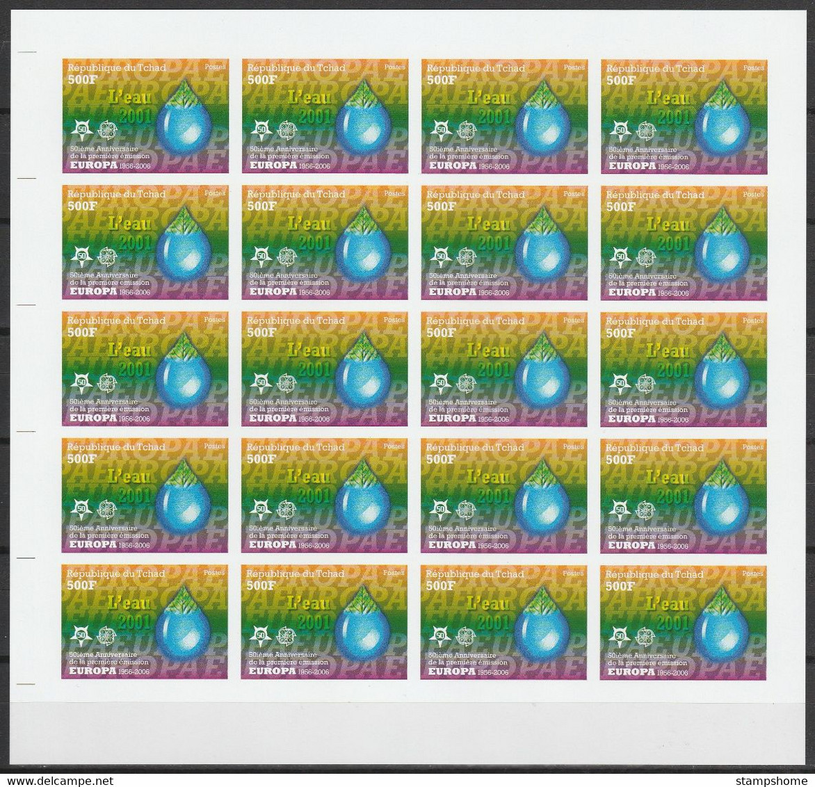 Europa Cept - 2005 - Tchad, Chad - 8.Complete Sheetlet of 20 sets - (imp.) ** MNH