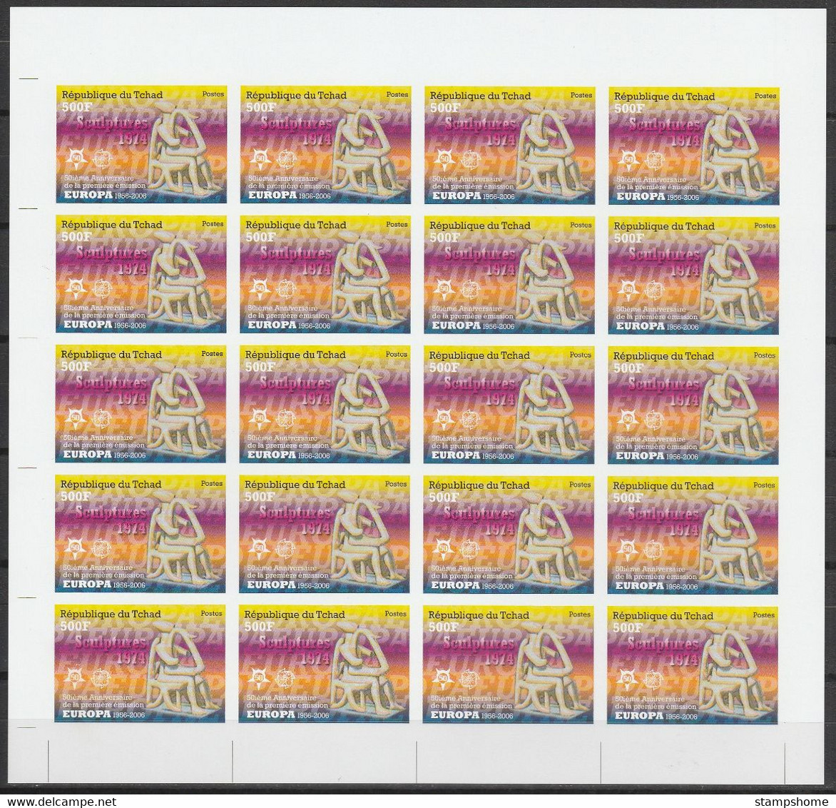 Europa Cept - 2005 - Tchad, Chad - 8.Complete Sheetlet of 20 sets - (imp.) ** MNH