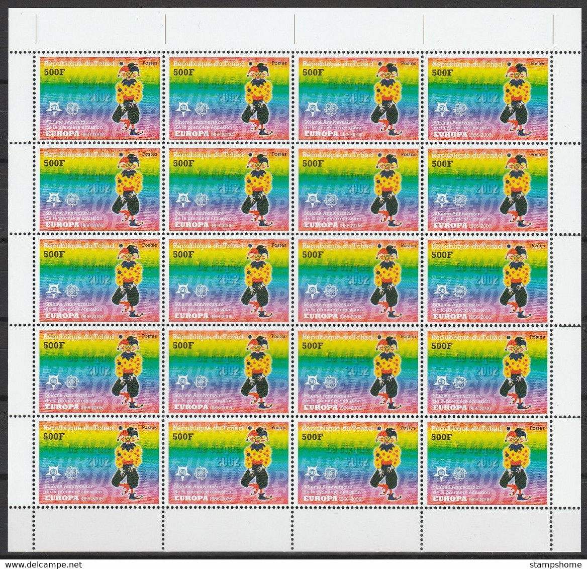 Europa Cept - 2005 - Tchad, Chad - 8.Complete Sheetlet Of 20 Set - (perf.) ** MNH - 2005