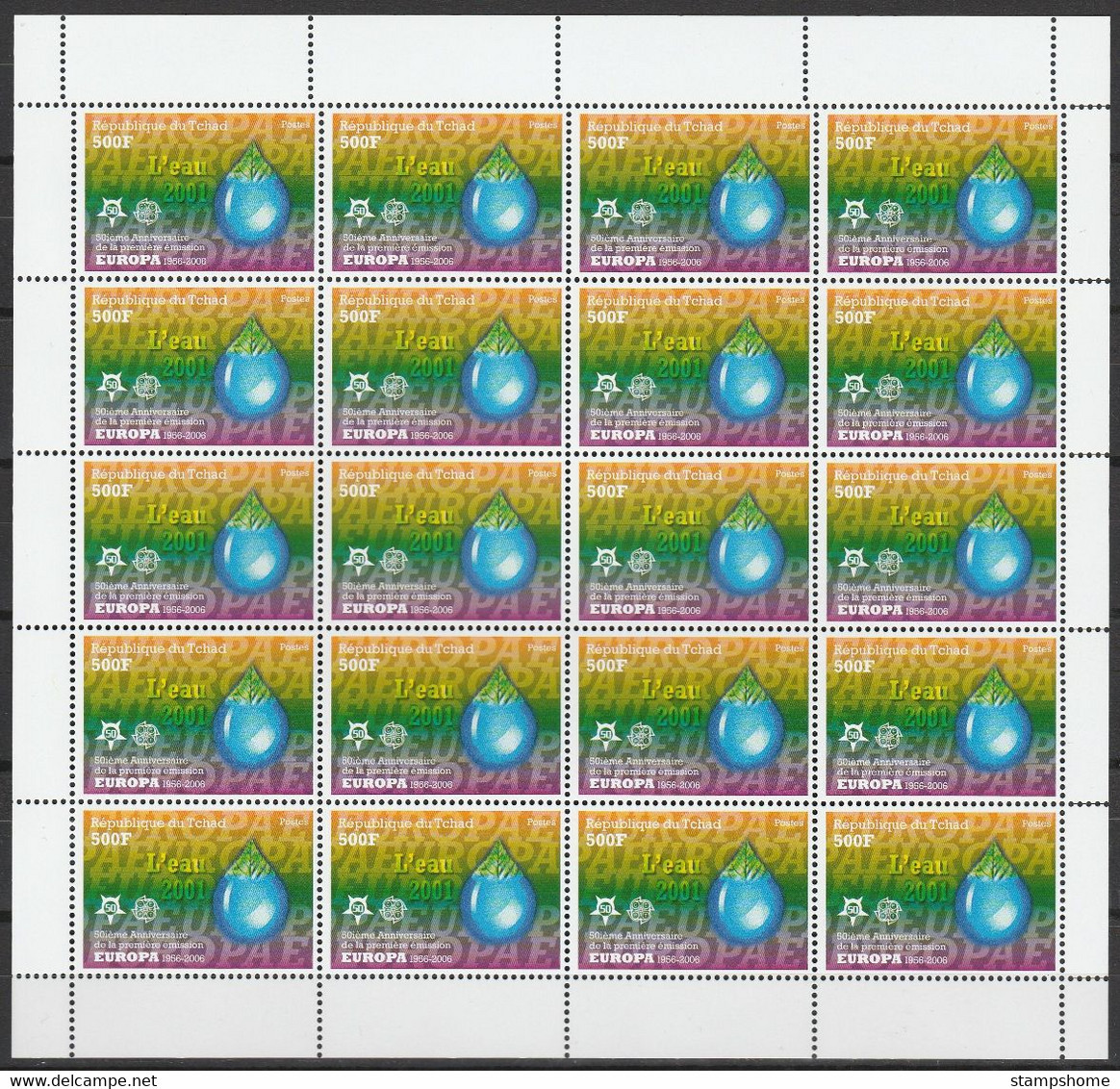 Europa Cept - 2005 - Tchad, Chad - 8.Complete Sheetlet Of 20 Set - (perf.) ** MNH - 2005