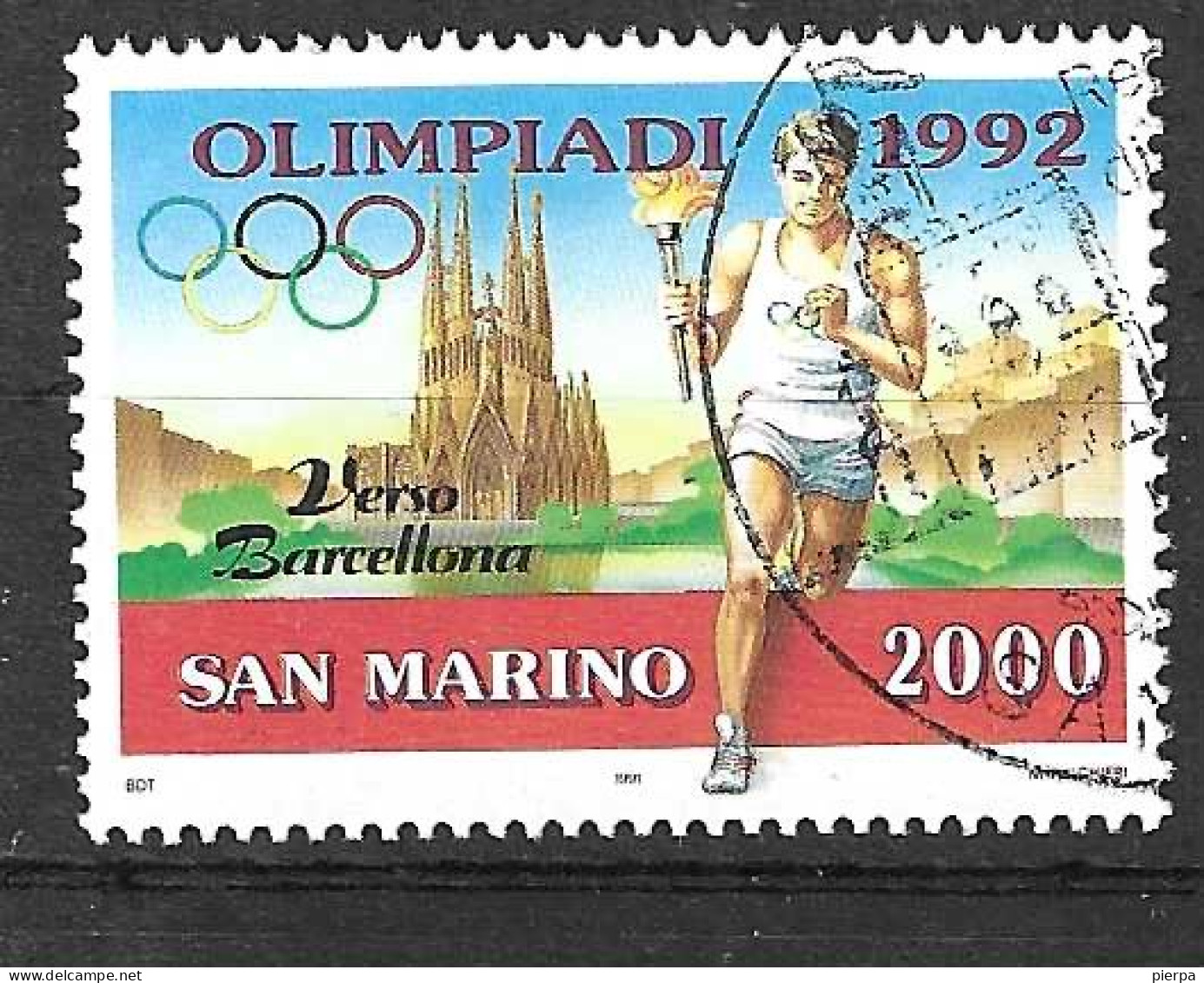 SAN MARINO - 1991 - OLIMPIADI BARCELONA - LIRE 2000 - USATO (YVERT 1268 - MICHEL  1476 - SS 1320) - Used Stamps