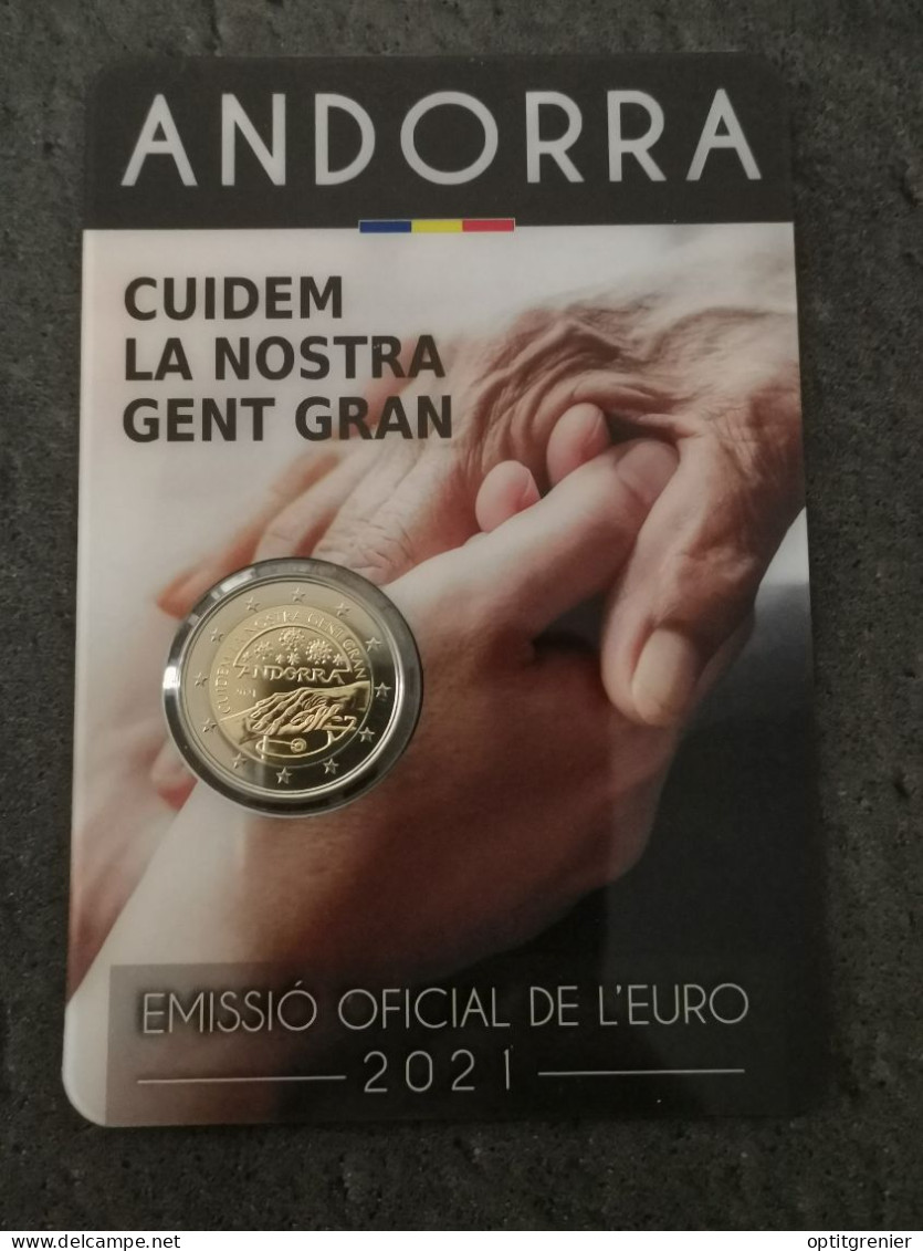 COINCARD 2 EURO 2021 PRENONS SOIN DE NOS AINES ANDORRE / EUROS - Andorra