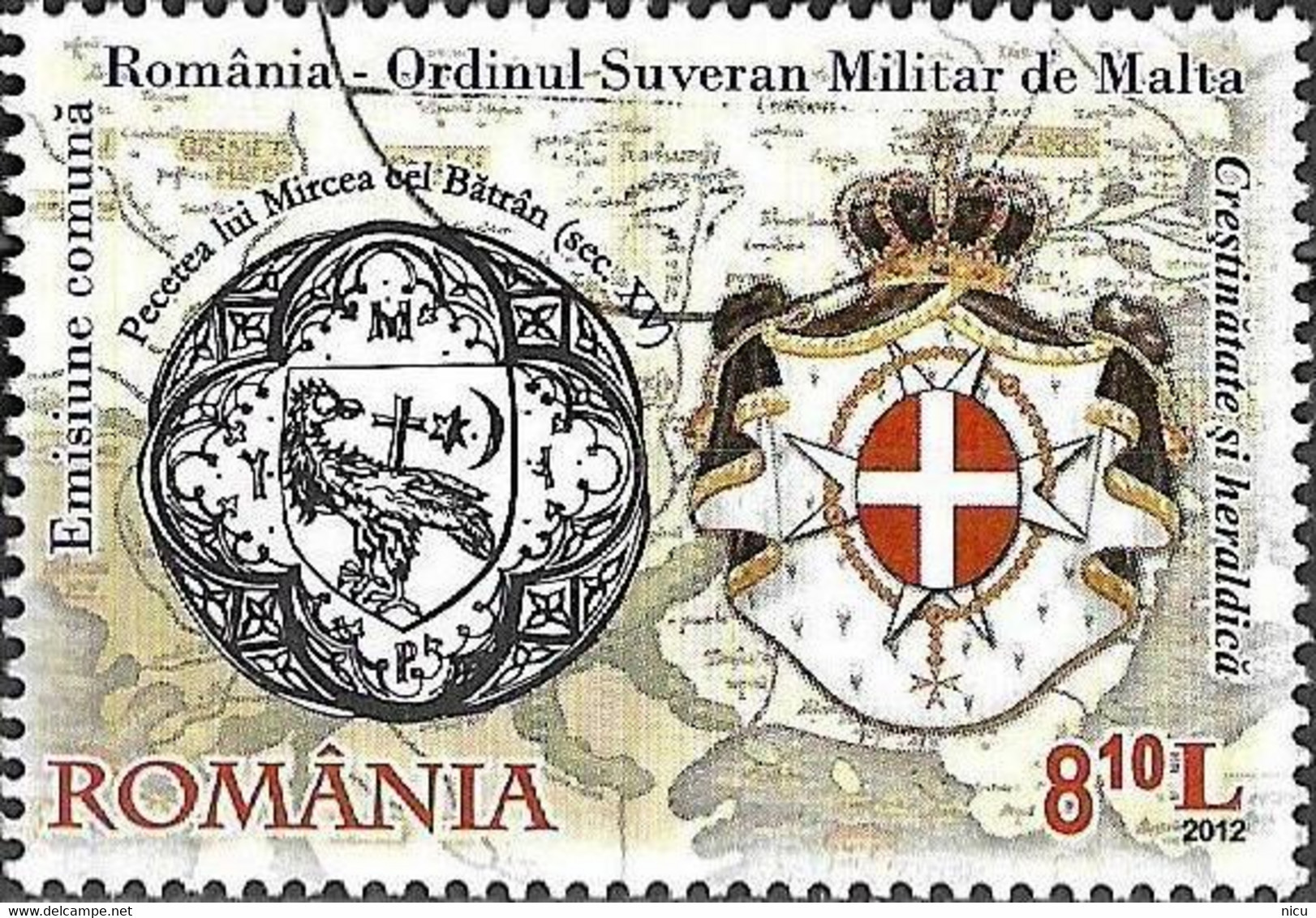 2012 - COMMON ISSUE ROMANIA - MILITARY SOVEREIGN ORDER OF MALTA - Gebruikt