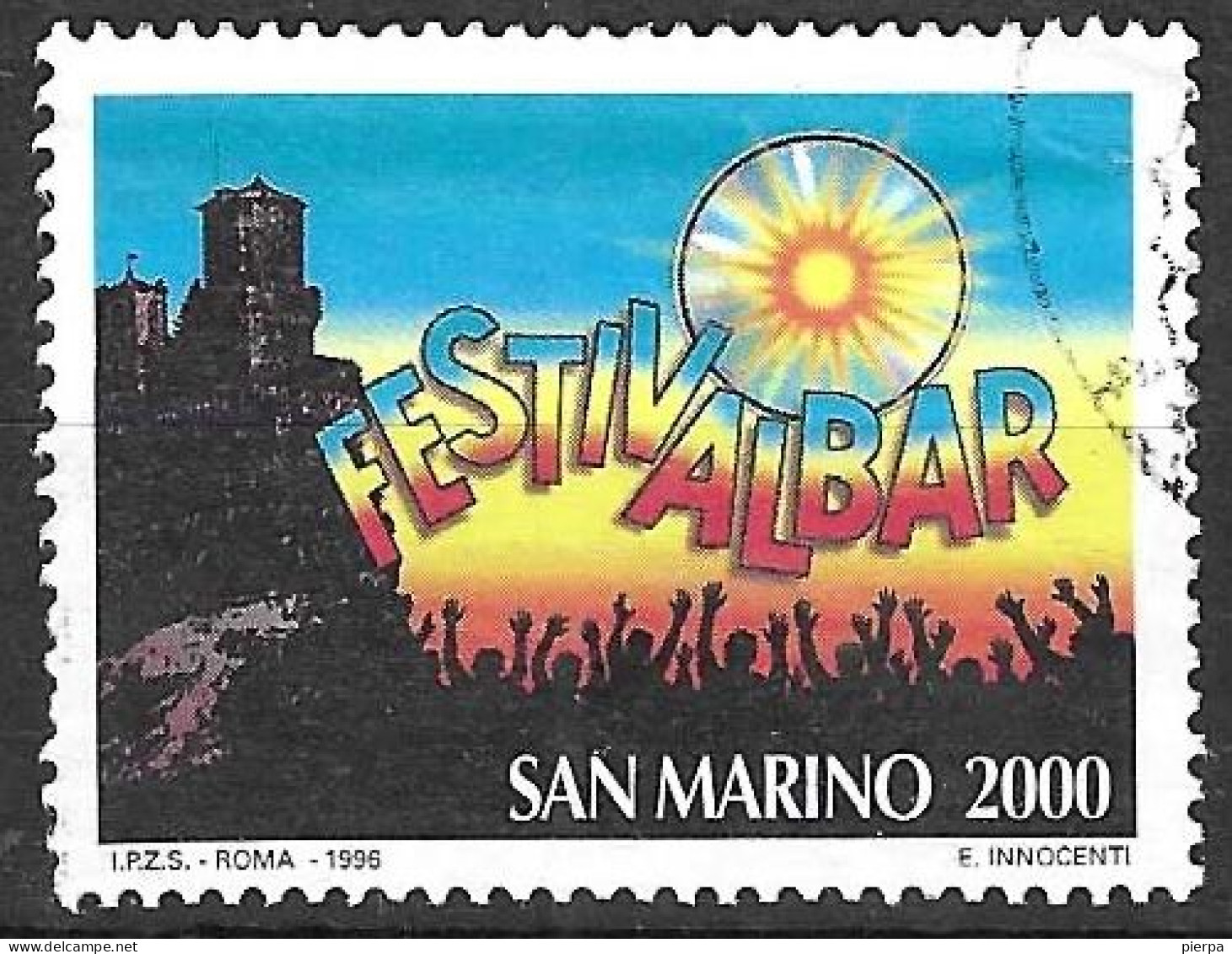 SAN MARINO - 1996 - FESTIVALBAR - LIRE 2000 - USATO (YVERT 1456- MICHEL  1996 - SS 1517) - Gebraucht