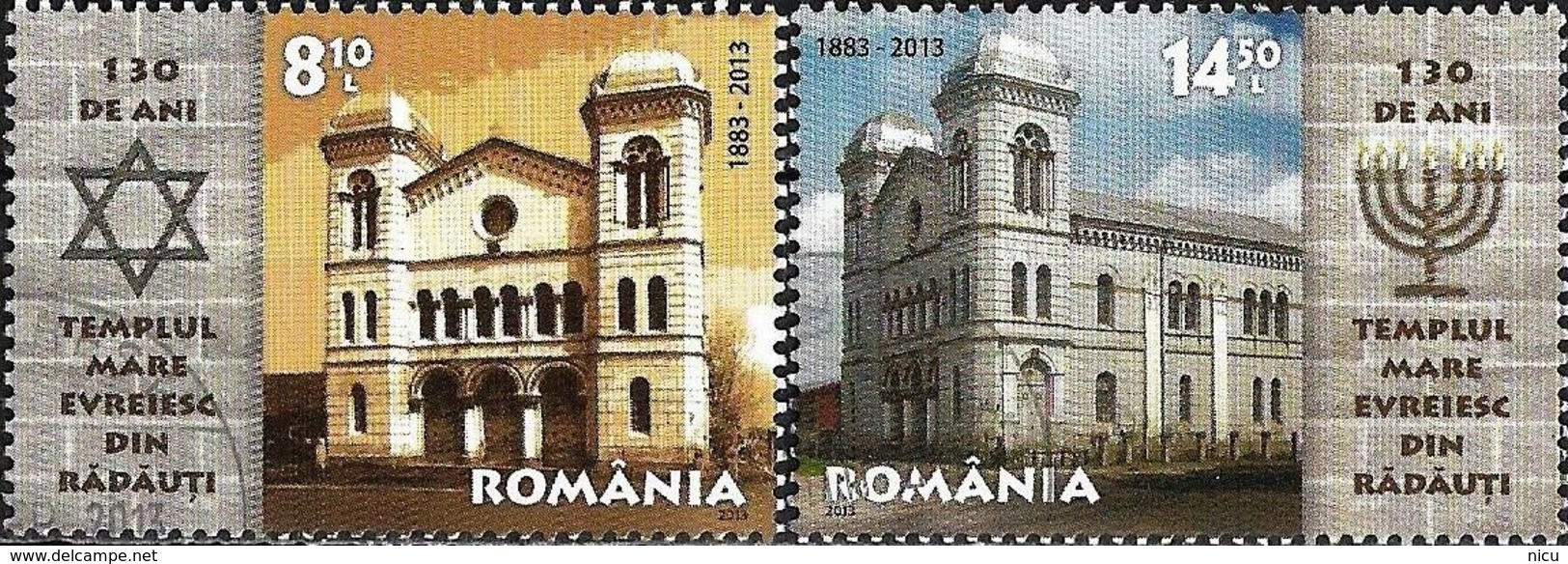 2013 - THE GREAT JEWISH TEMPLE FROM RADAUTI - Used Stamps