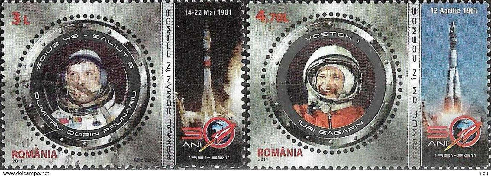 2011 - COSMOS - IURI GAGARIN & DORIN DUMITRU PRUNARIU - Used Stamps