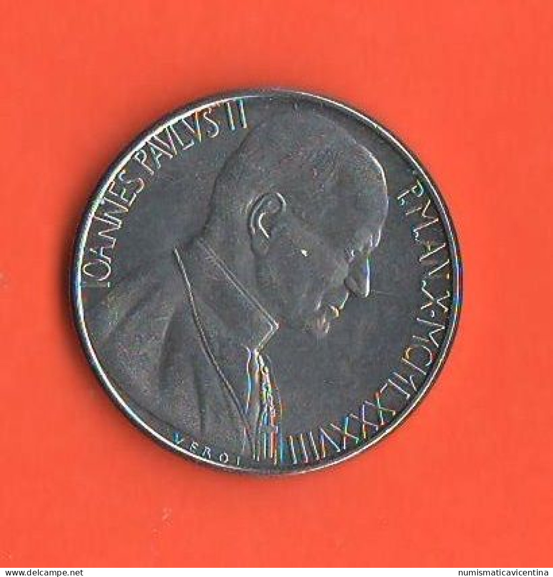 Vaticano 50 Lire 1988 Vatican City Wojtyla Pope Steel Coin Year X° Creation Adam's & Eva - Vatican