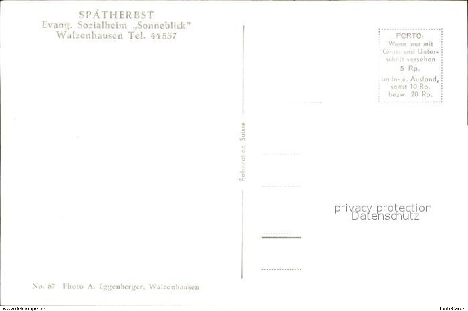 11742382 Walzenhausen AR Ev Sozialheim Sonneblick Walzenhausen - Altri & Non Classificati