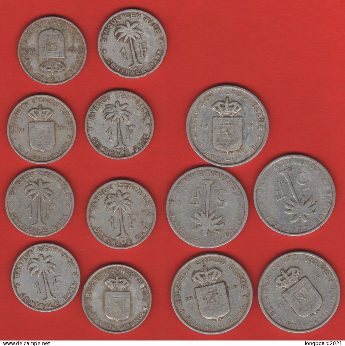 RUANDA-URUNDI - LOT 13 COINS 1,5 FRANCS 1957-1960 - 1951-1960: Baldovino I