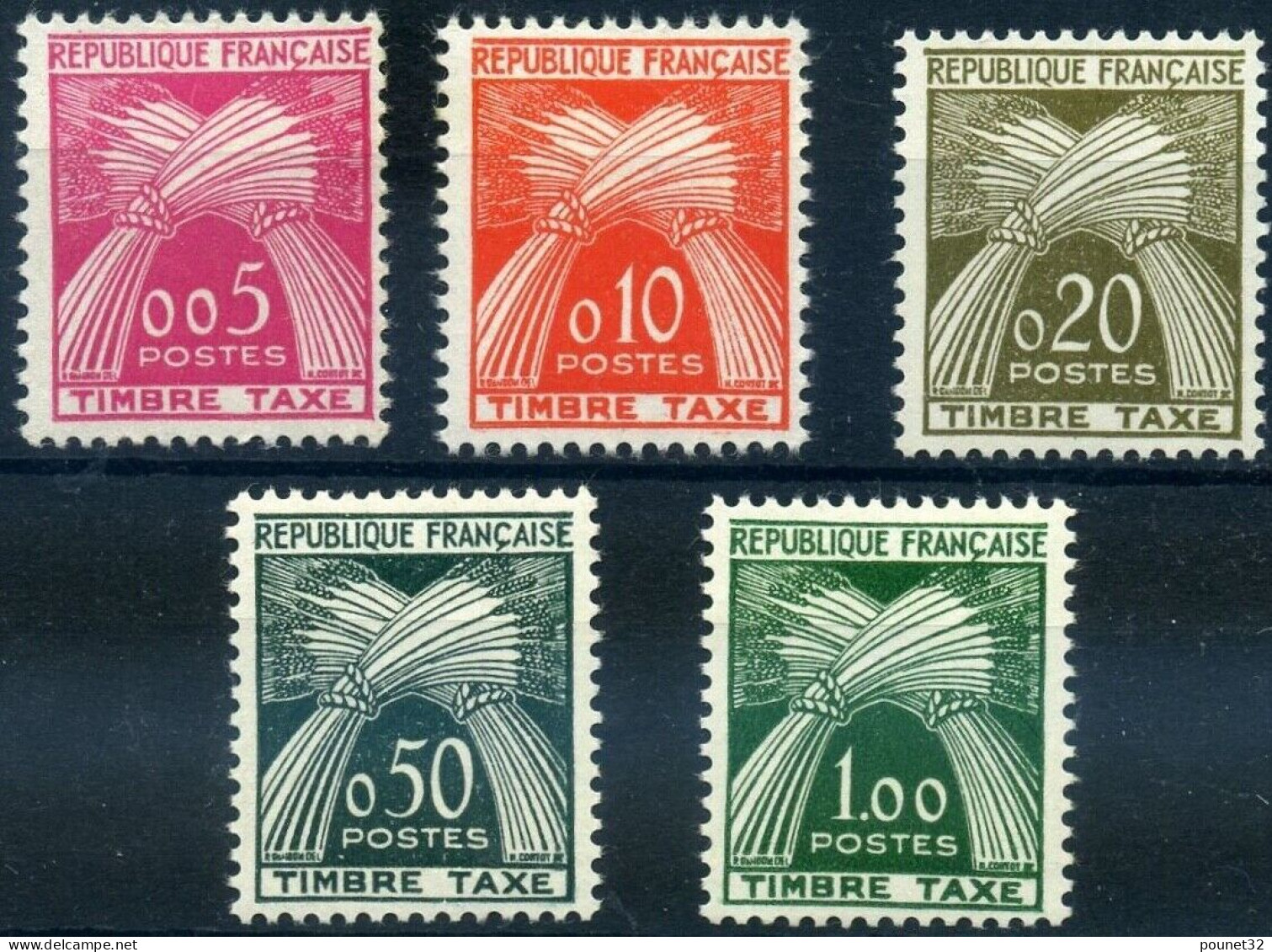 TIMBRE FRANCE SERIE TAXE N° 90/94 NEUVE ** GOMME SANS CHARNIERE - COTE 70 € - 1960-.... Postfris