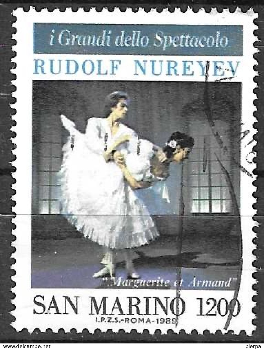 SAN MARINO - 1989 - BALLETTO - NUREYEV - LIRE 1200  - USATO (YVERT 1218- MICHEL  1424 - SS 1265) - Used Stamps