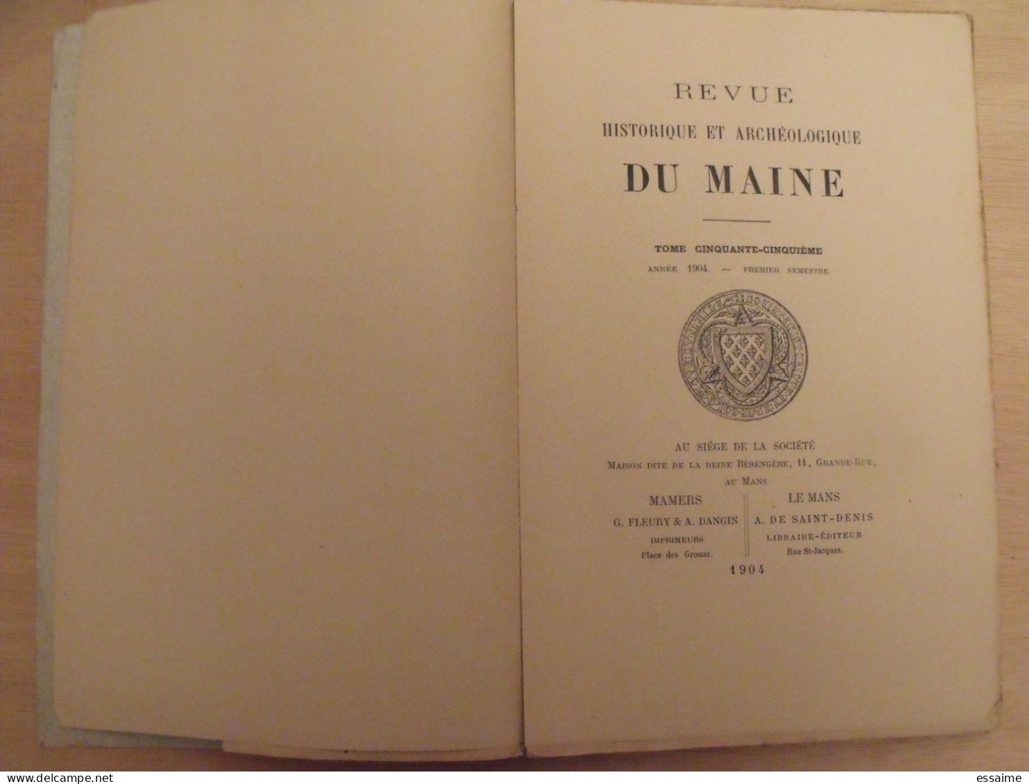 Revue Historique Et Archéologique Du Maine. Année 1904, 1er Semestre (3 Livraisons). Tome LV. Mamers, Le Mans - Pays De Loire