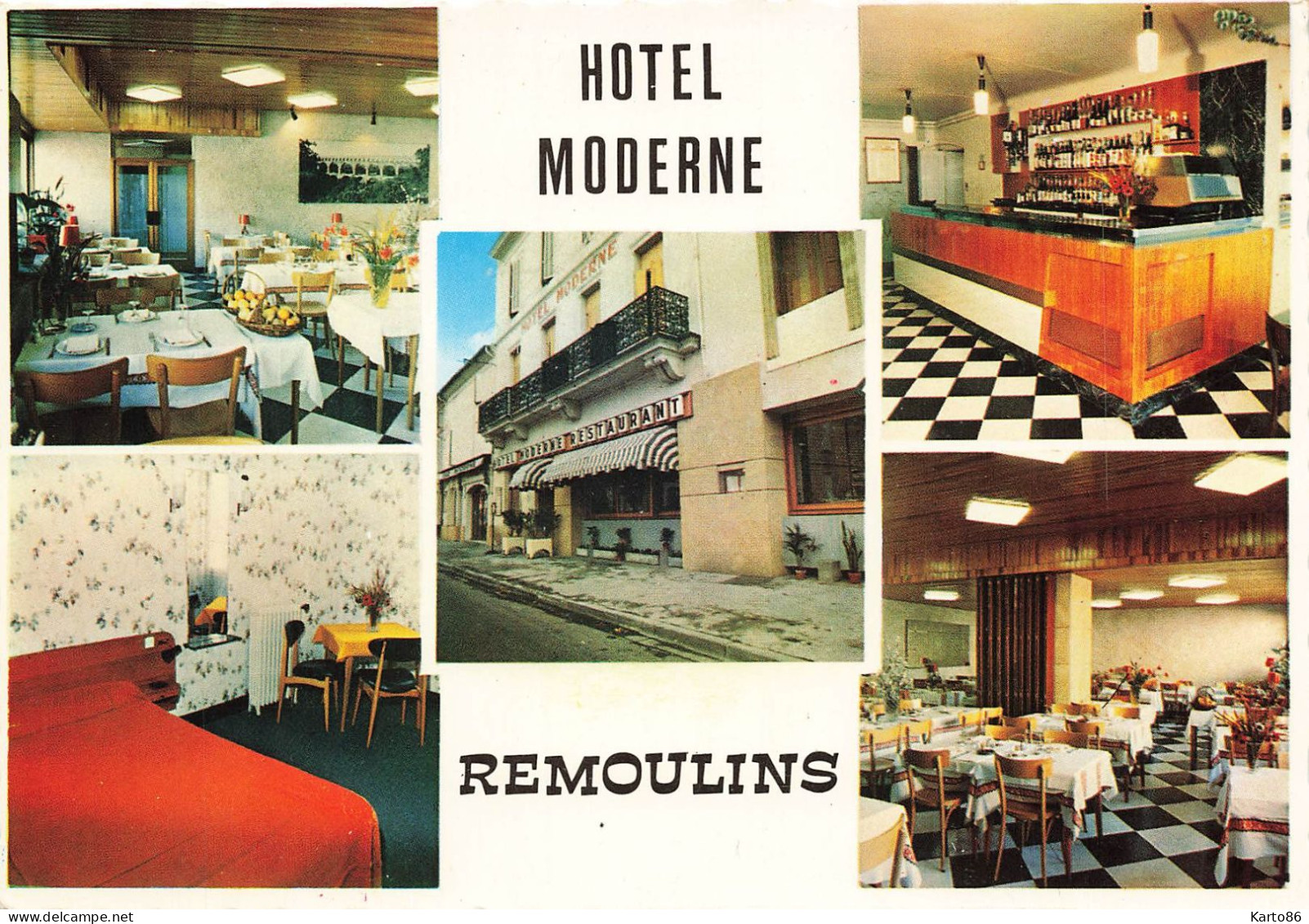 Remoulins * Hôtel Moderne * Cp 5 Vues , Pub Publicité - Remoulins