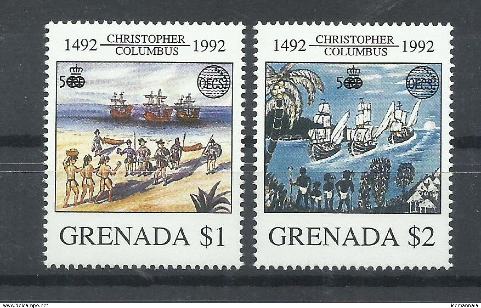 GRENADA   YVERT   2150/51    MNH  ** - Cristóbal Colón