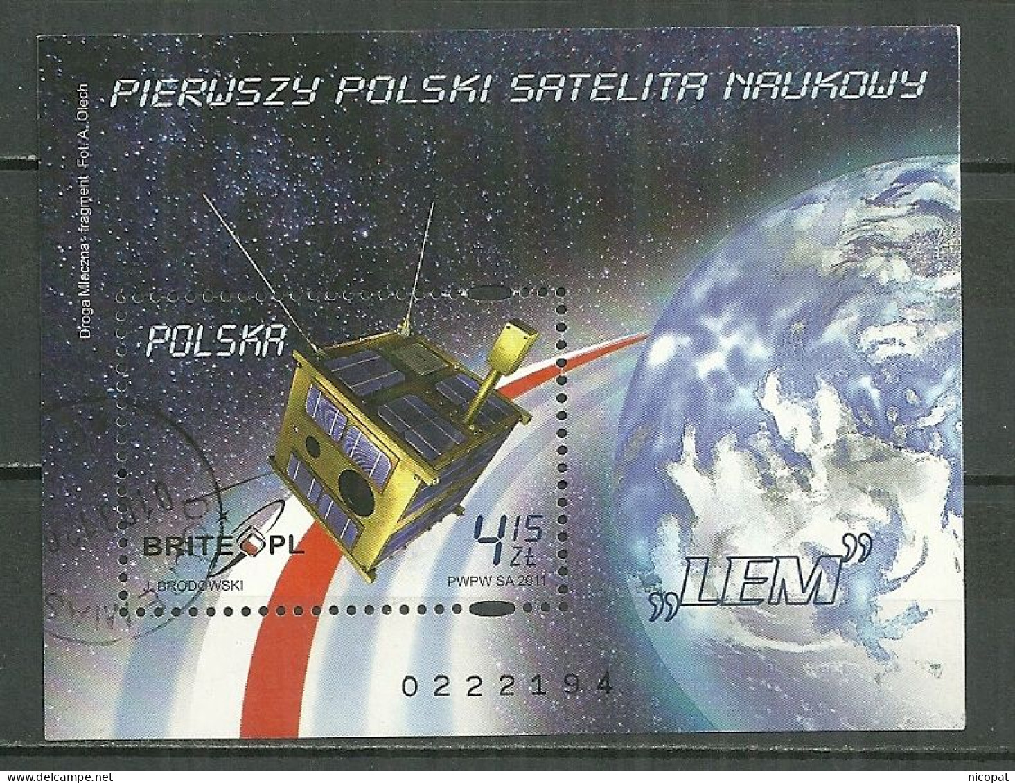 POLAND Oblitéré Bloc 193 Espace Lancement Du Premier Satelitte Scientifique Polonais Logo - Used Stamps