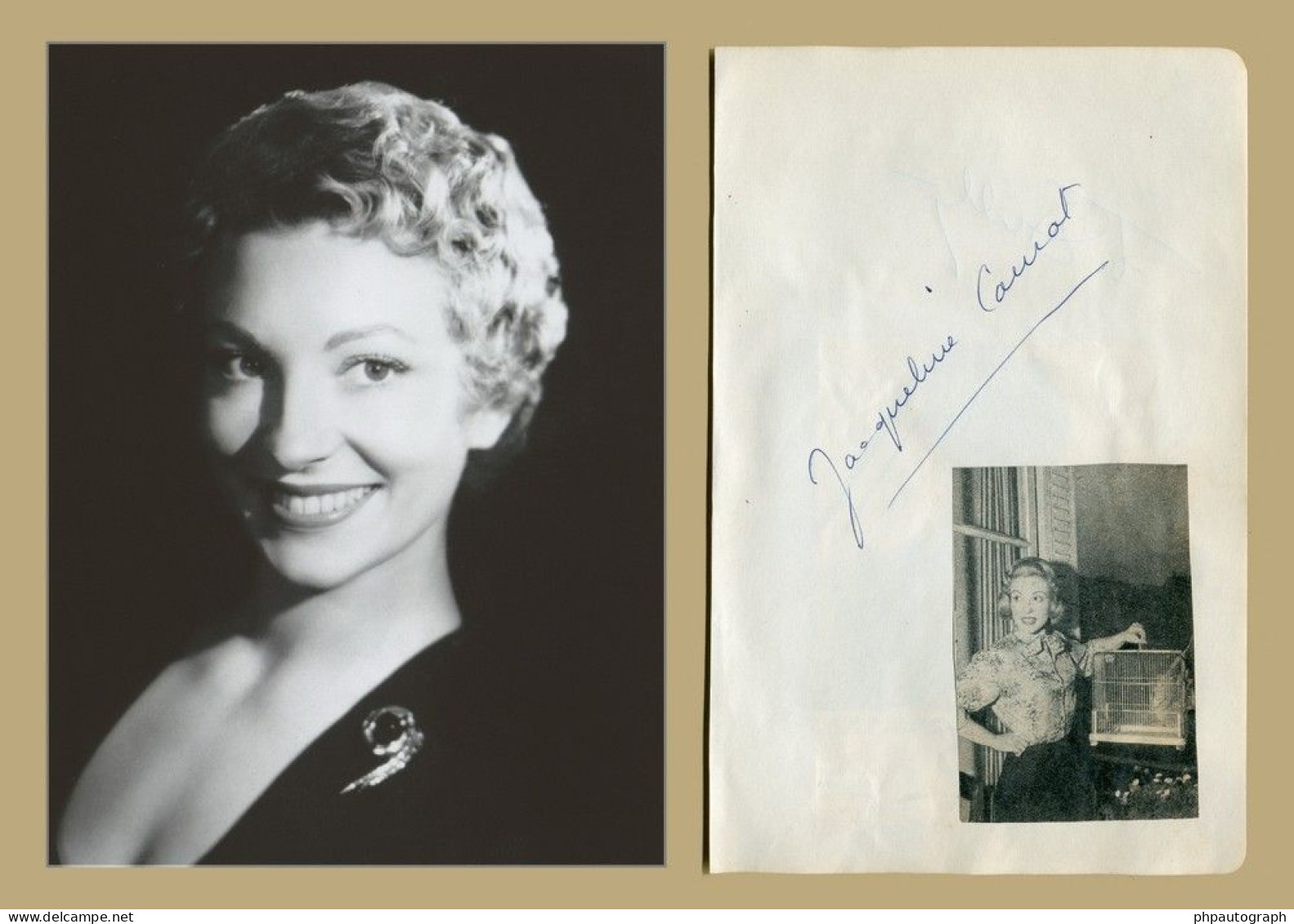 Jacqueline Caurat (1927-2021) - Présentatrice Française - Autographe + Photo - Television & Internet