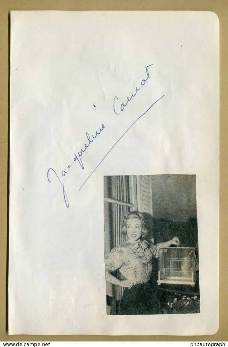 Jacqueline Caurat (1927-2021) - Présentatrice Française - Autographe + Photo - Television & Internet