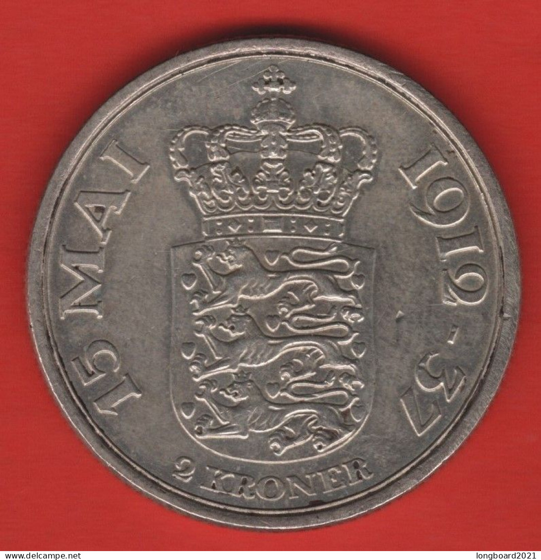 DENMARK - 2 KRONER 1937 -SILVER- - Danemark