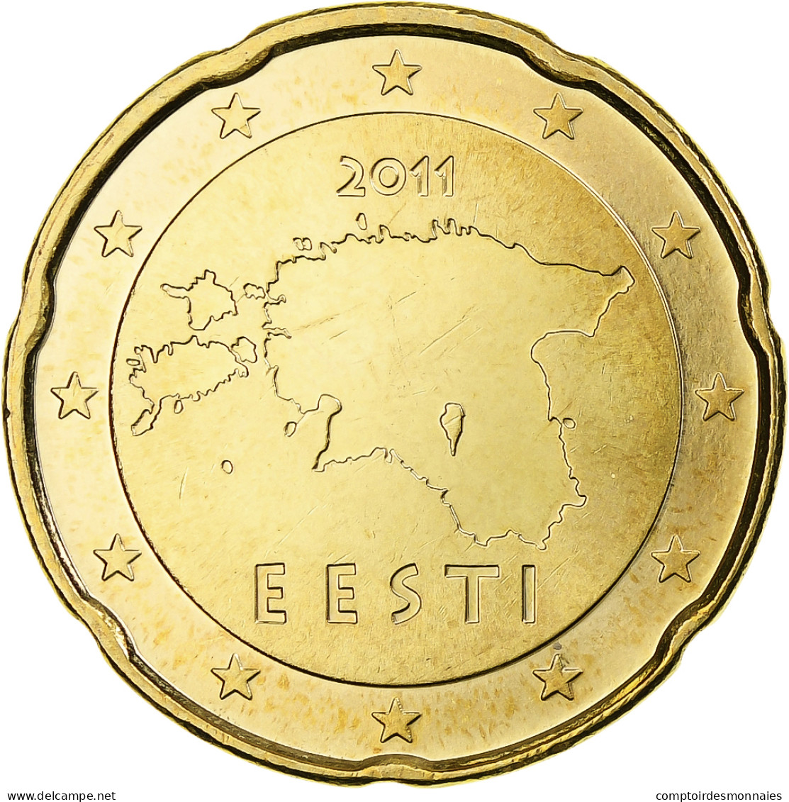 Estonie, 20 Euro Cent, 2011, Vantaa, BU, FDC, Or Nordique, KM:65 - Estonie