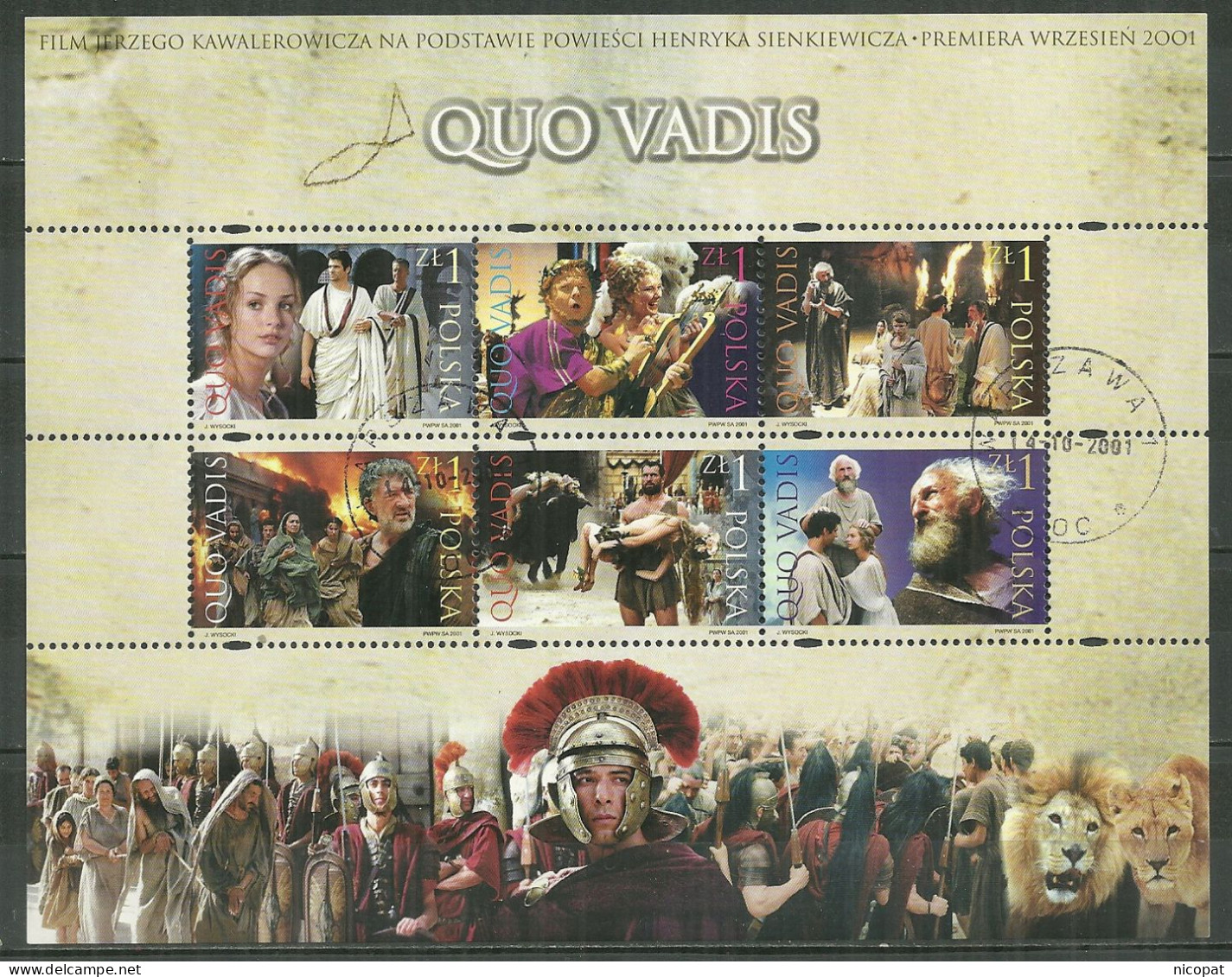 POLAND Oblitéré 3681-3686 Cinéma Film QUO VADIS De Jerzy Kawalerowicz - Oblitérés