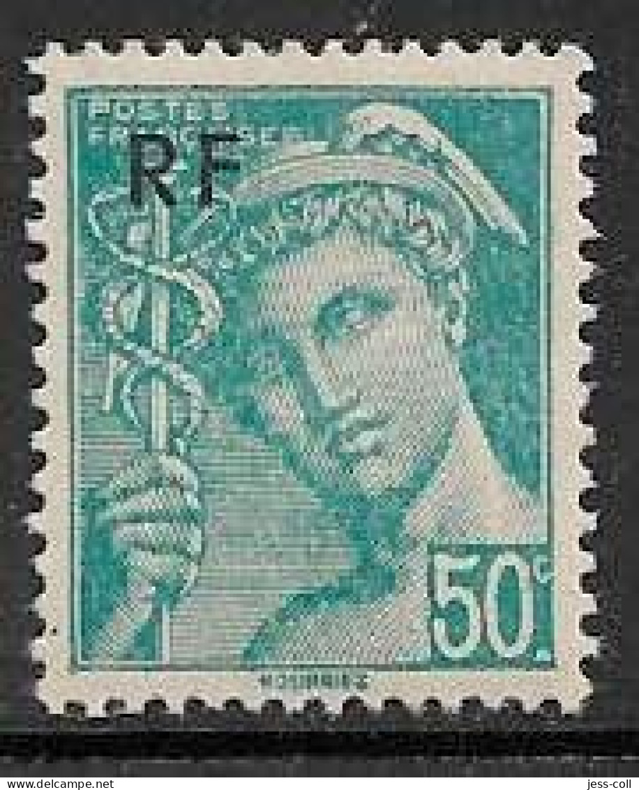 Yvert 660 50 C Turquoise - ** - 1938-42 Mercurius