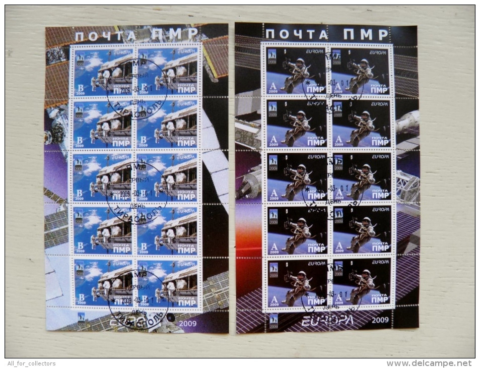 Used 2 Small Sheetlets Of Europa Cept 2009 Space Astronaut - 2009