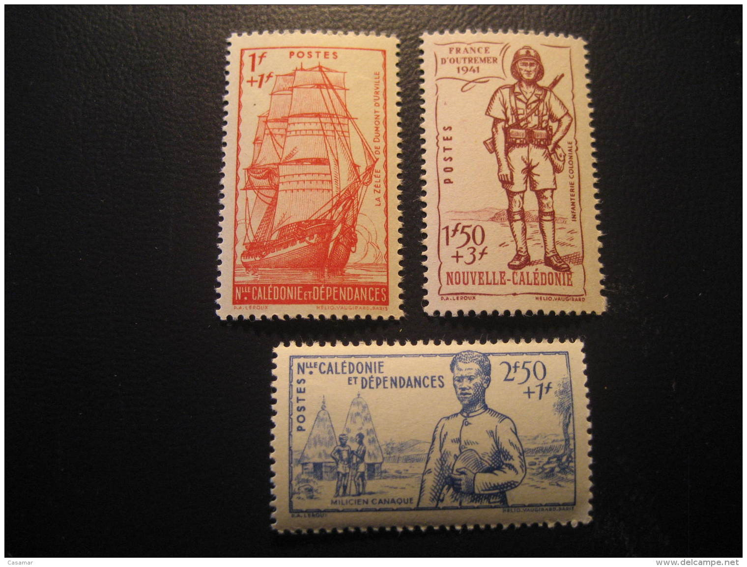 NEW CALEDONIA Caledonie Yvert 190/2 Cat. 5,40 Eur Aprox. ** Unhinged 1941 France D' Outremer Set Colonies - Nuevos